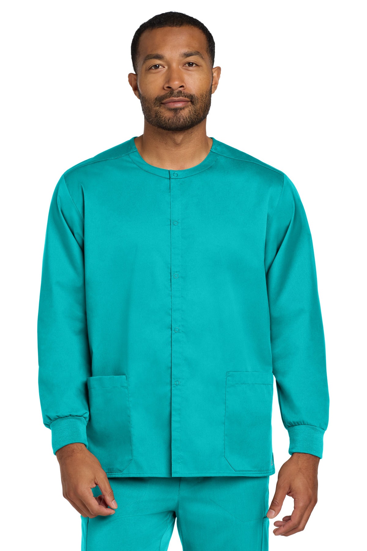 Custom Embroidery or DTF Print - Wink ®  Unisex WorkFlex Snap-Front Scrub Jacket WW3080