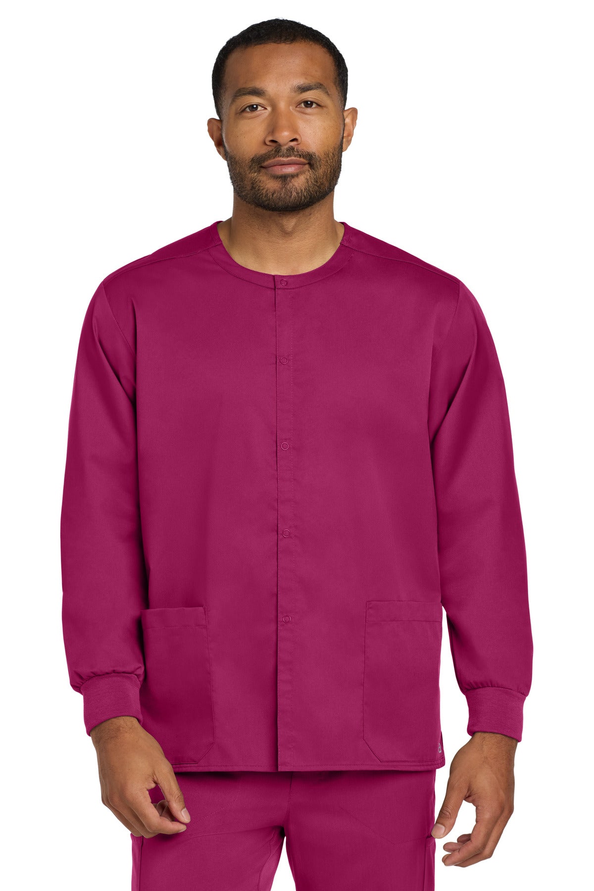 Custom Embroidery or DTF Print - Wink ®  Unisex WorkFlex Snap-Front Scrub Jacket WW3080