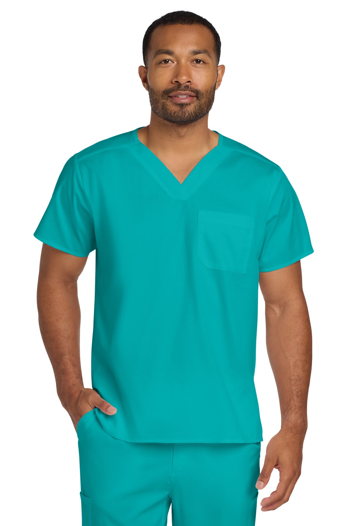 Custom Embroidery or DTF Print - Wink ®  Unisex WorkFlex Chest Pocket V-Neck Top WW3160