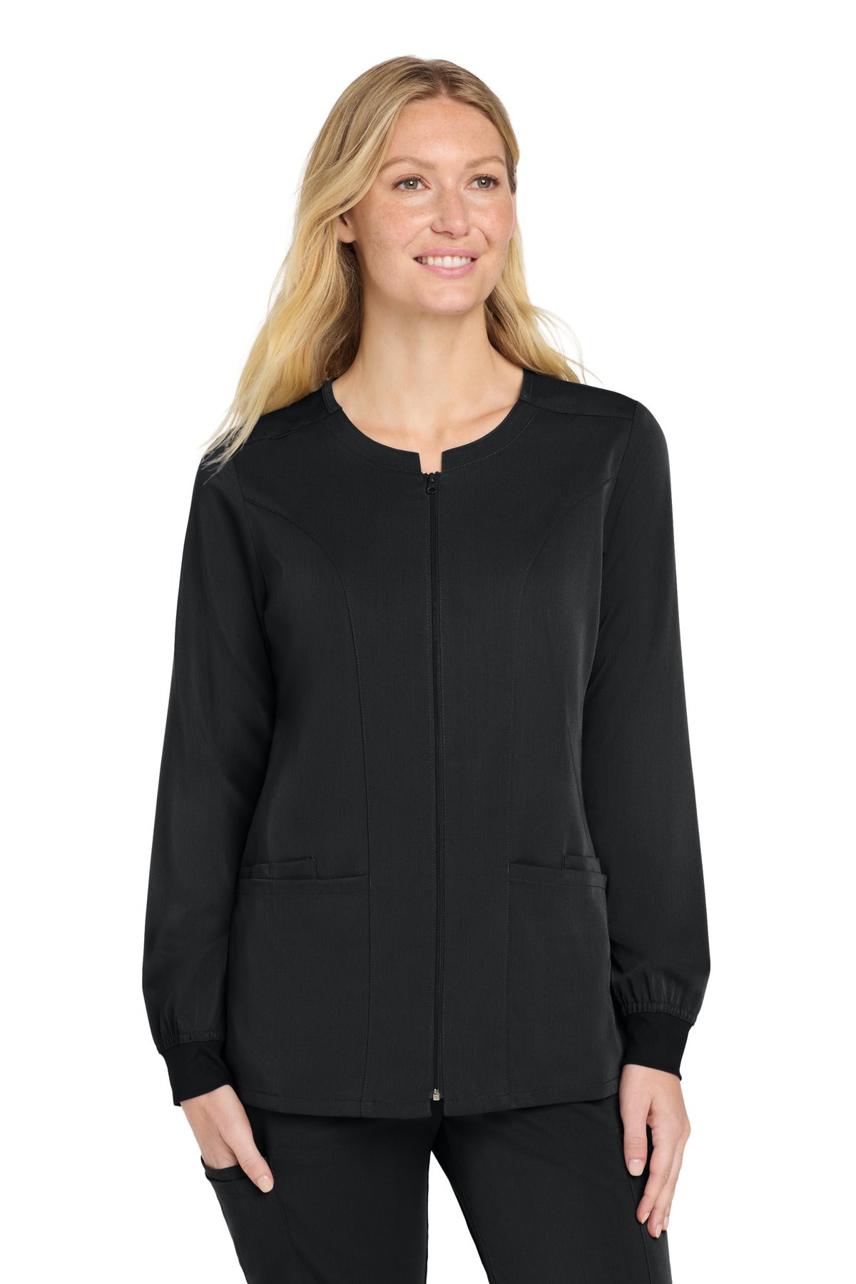 Custom Embroidery or DTF Print - Wink ®  Women's Premiere Flex ™  Full-Zip Scrub Jacket WW4088