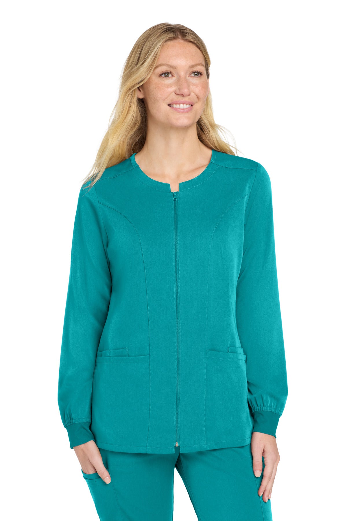 Custom Embroidery or DTF Print - Wink ®  Women's Premiere Flex ™  Full-Zip Scrub Jacket WW4088