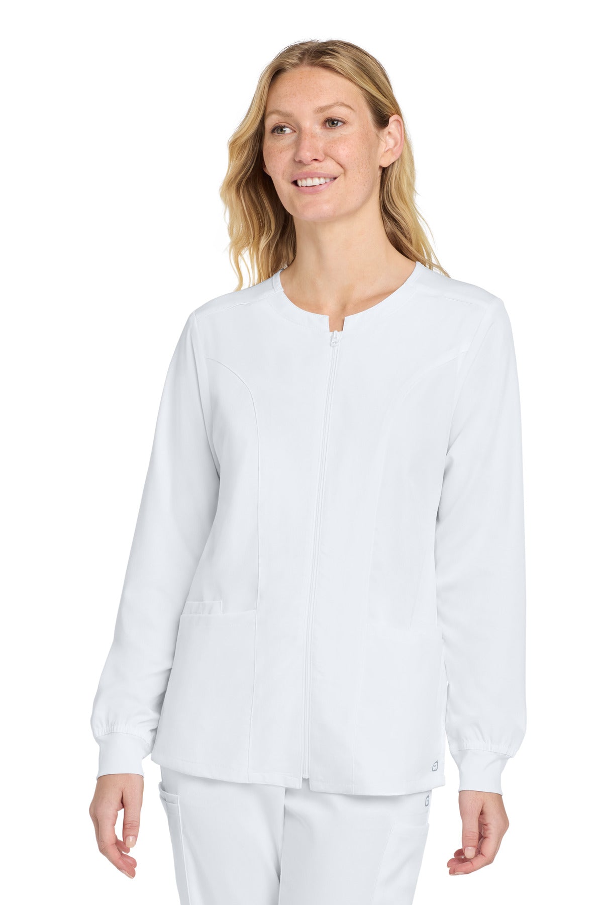 Custom Embroidery or DTF Print - Wink ®  Women's Premiere Flex ™  Full-Zip Scrub Jacket WW4088
