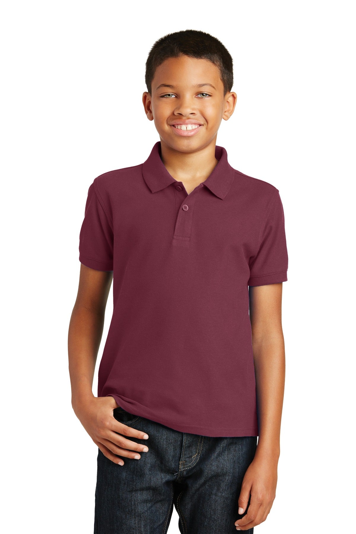 Custom Embroidery or DTF Print - Port Authority ®  Youth Core Classic Pique Polo. Y100