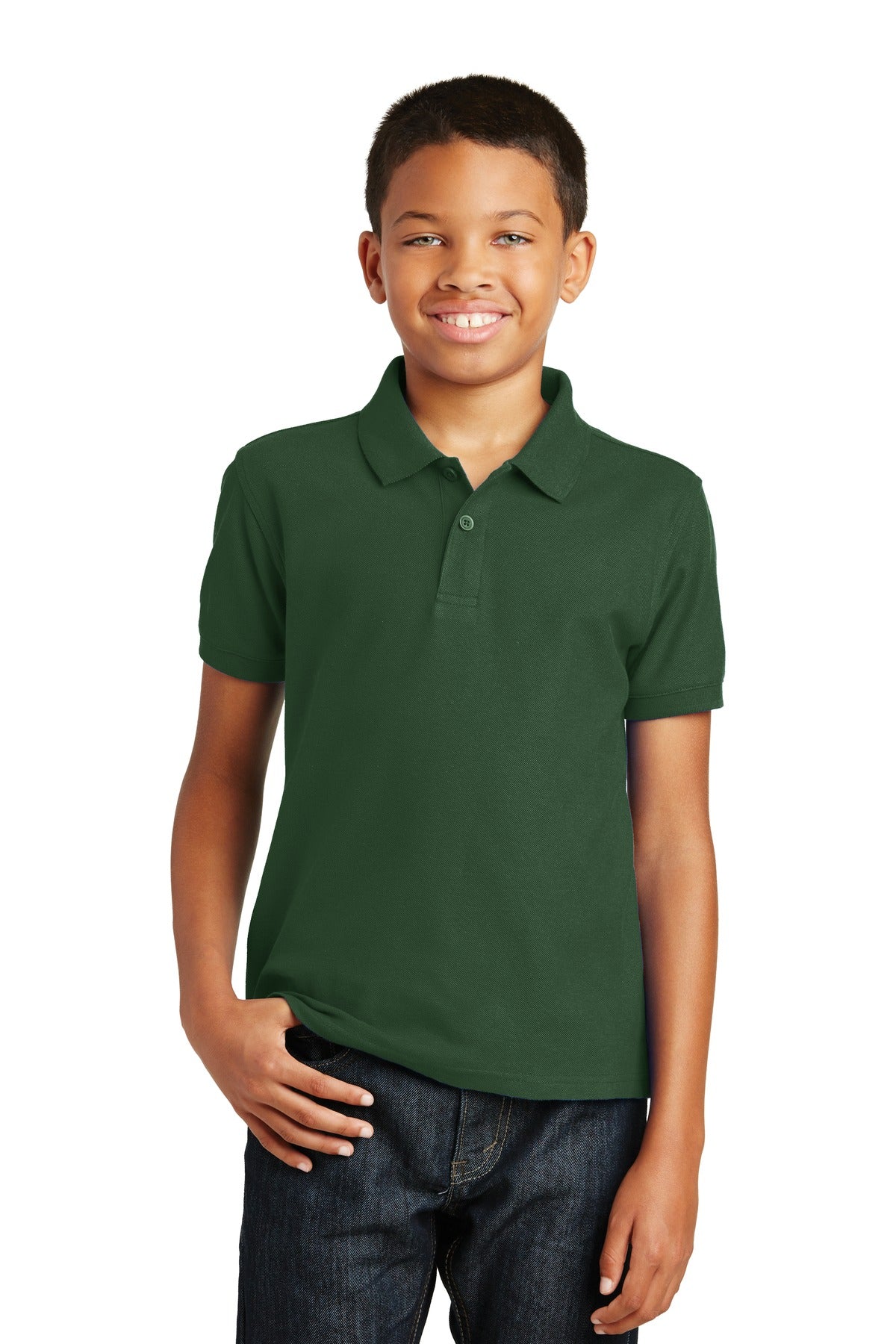 Custom Embroidery or DTF Print - Port Authority ®  Youth Core Classic Pique Polo. Y100