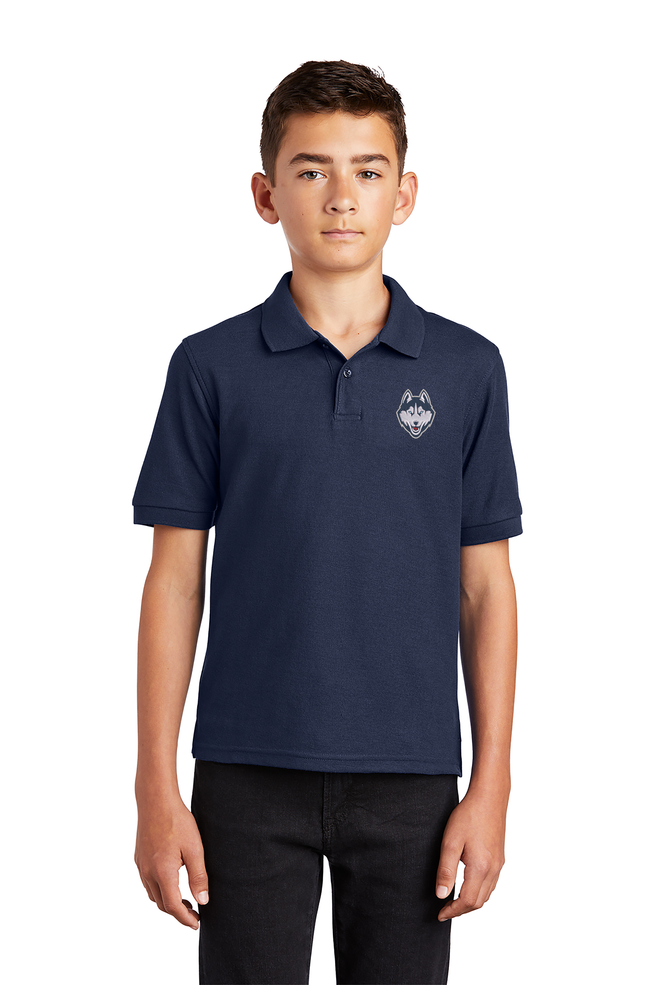 Custom Embroidered - Hillcrest Huskies - Port Authority® Youth Silk Touch™ Polo.  Y500