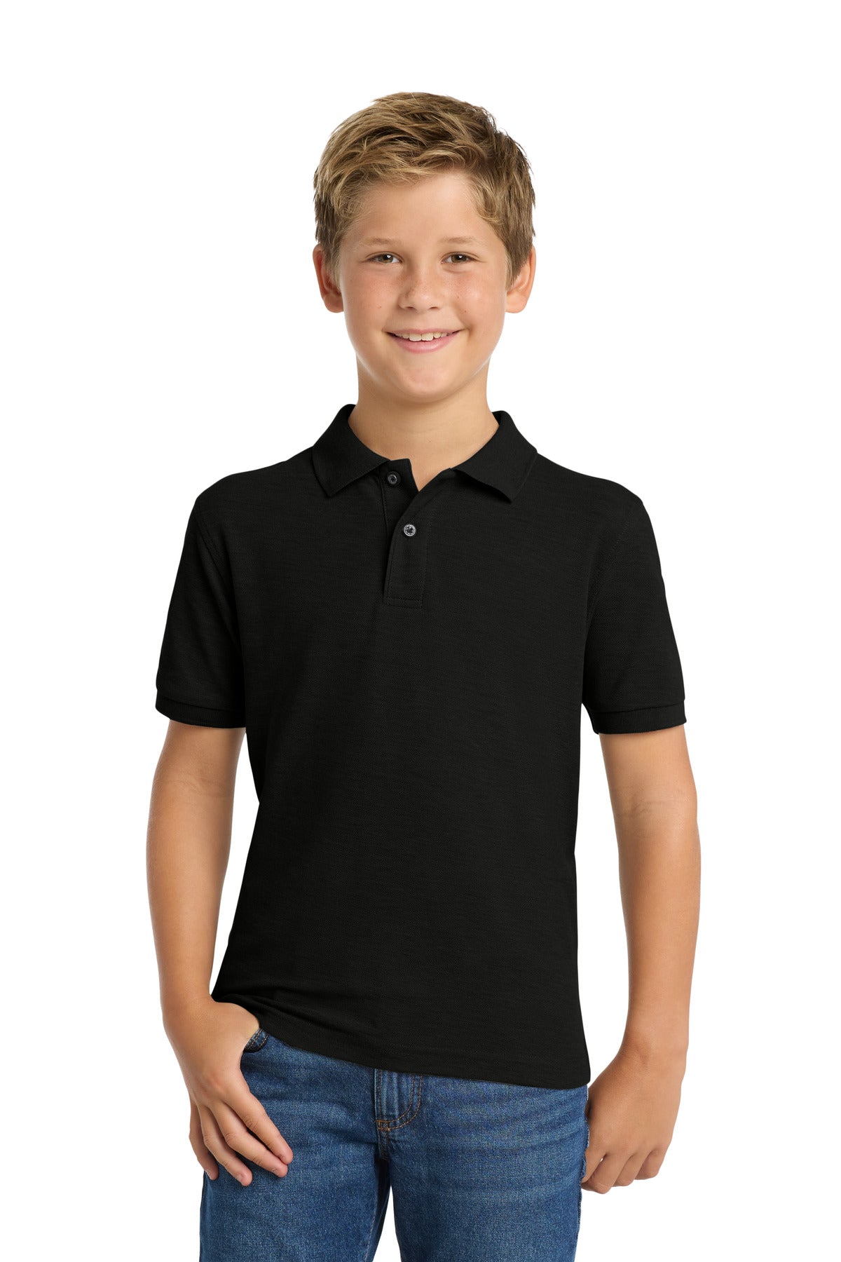 Custom Embroidery or DTF Print - Port Authority ®  Youth Silk Touch™ Polo.  Y500