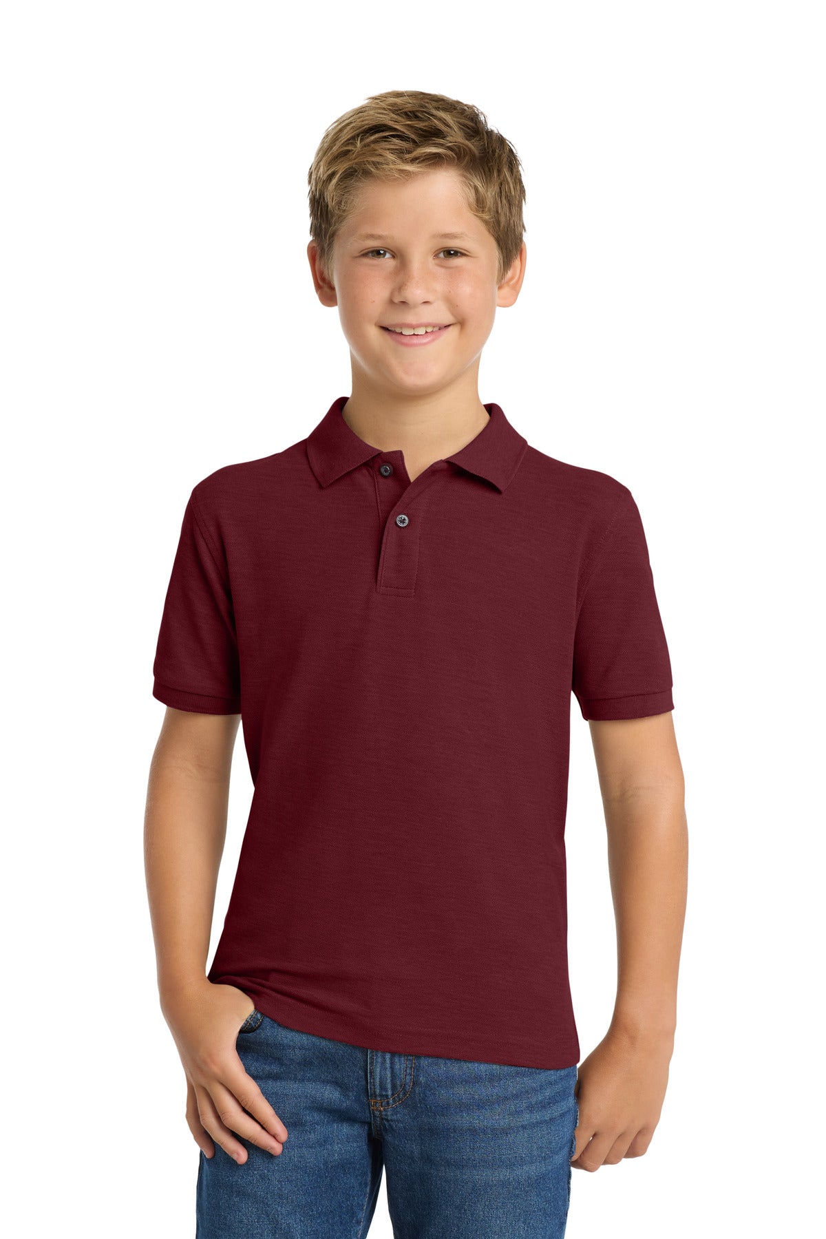 Custom Embroidery or DTF Print - Port Authority ®  Youth Silk Touch™ Polo.  Y500
