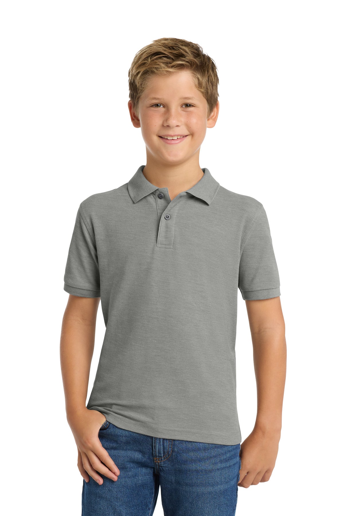 Custom Embroidery or DTF Print - Port Authority ®  Youth Silk Touch™ Polo.  Y500