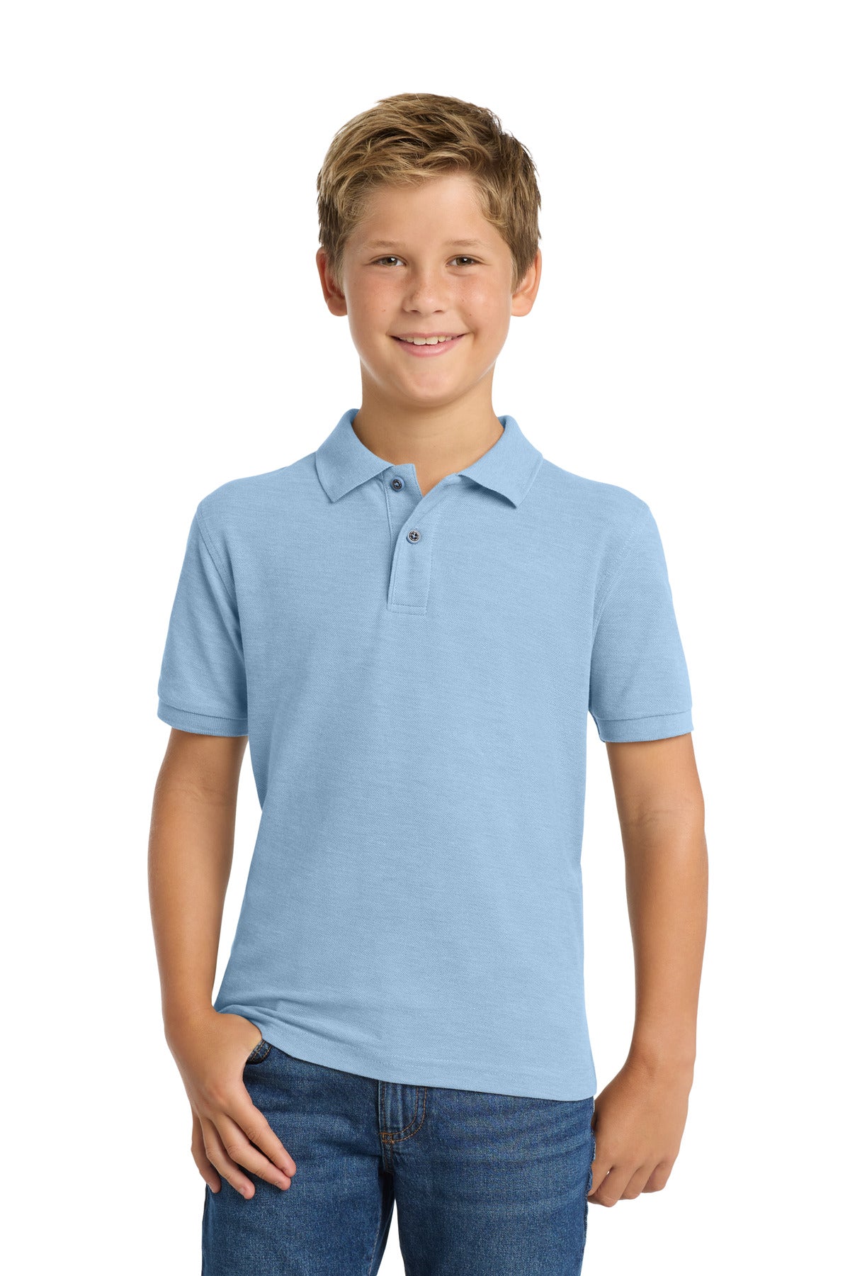 Custom Embroidery or DTF Print - Port Authority ®  Youth Silk Touch™ Polo.  Y500