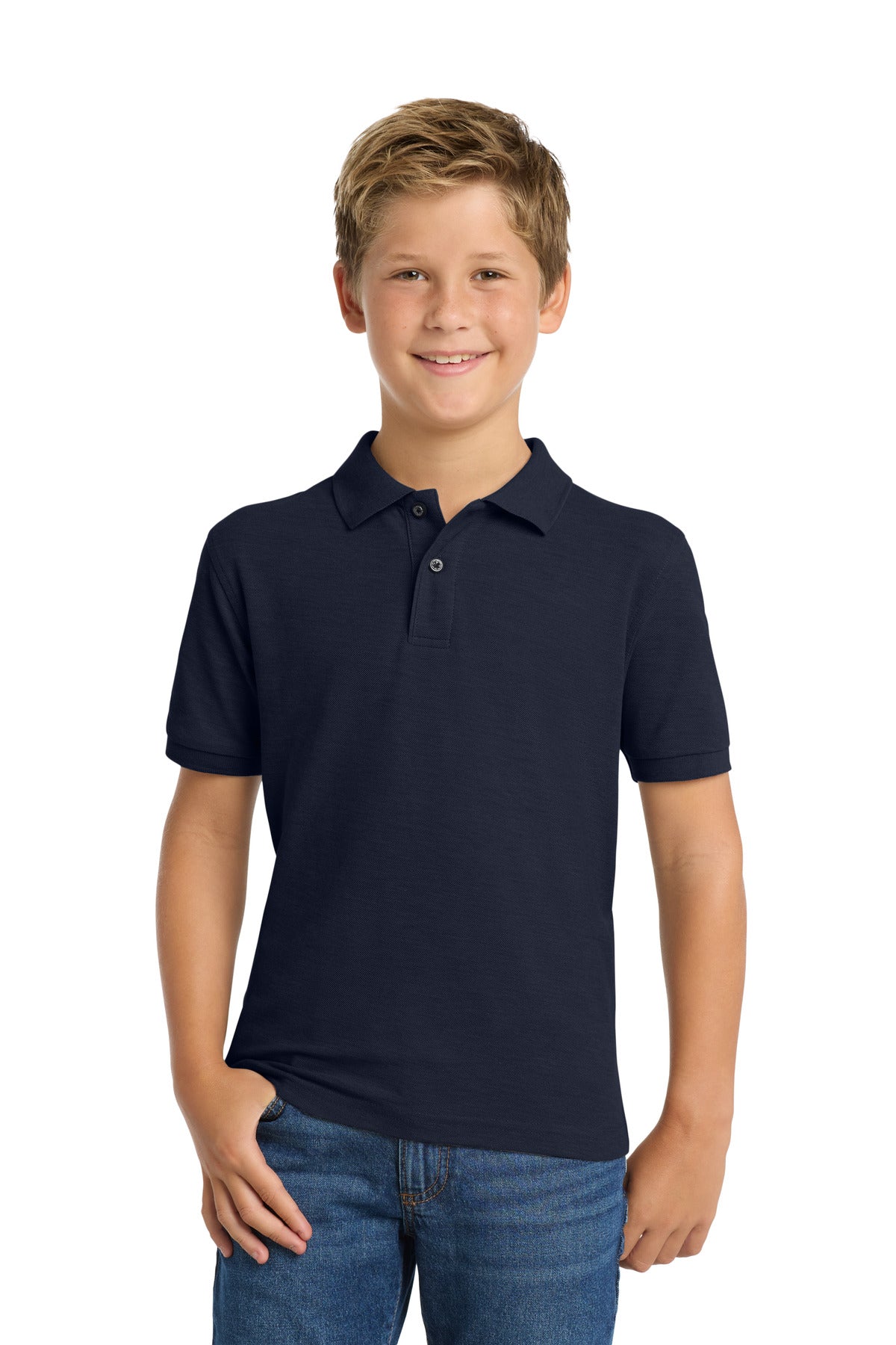 Custom Embroidery or DTF Print - Port Authority ®  Youth Silk Touch™ Polo.  Y500