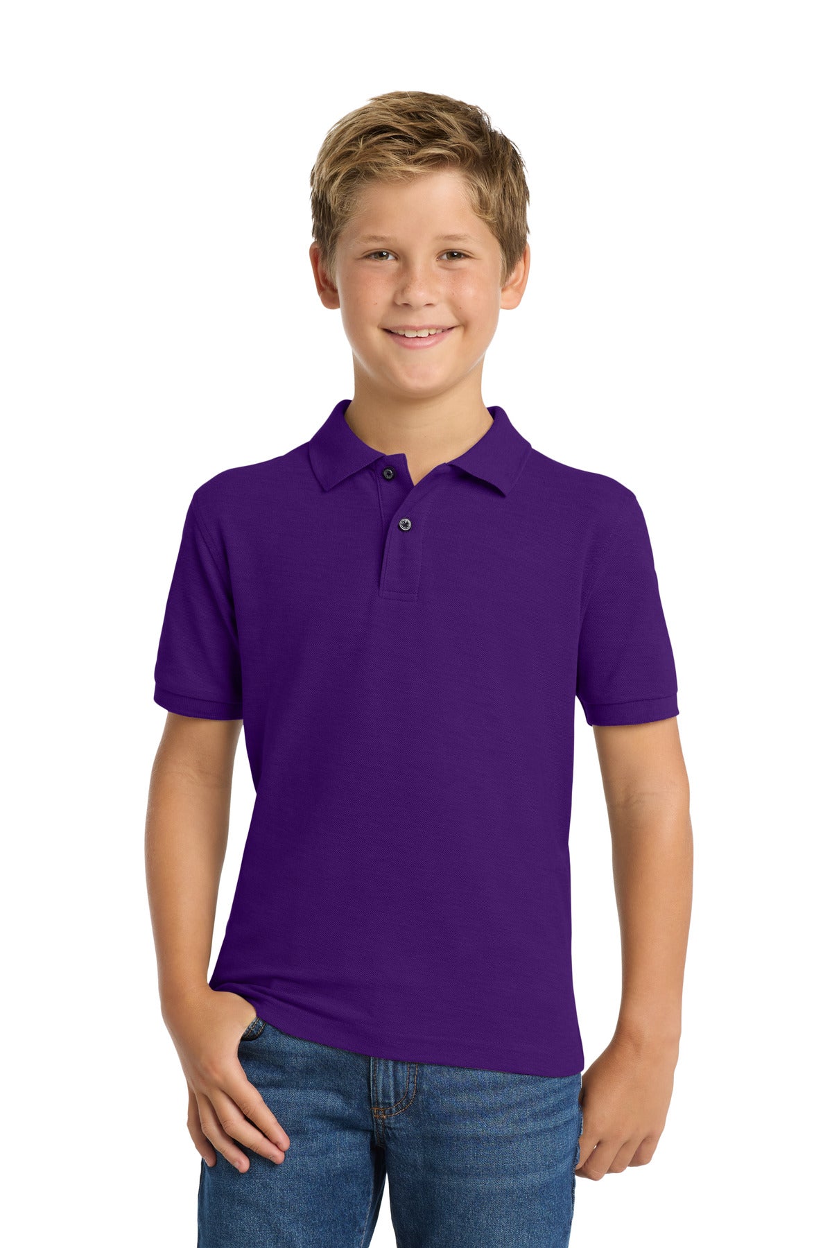 Custom Embroidery or DTF Print - Port Authority ®  Youth Silk Touch™ Polo.  Y500