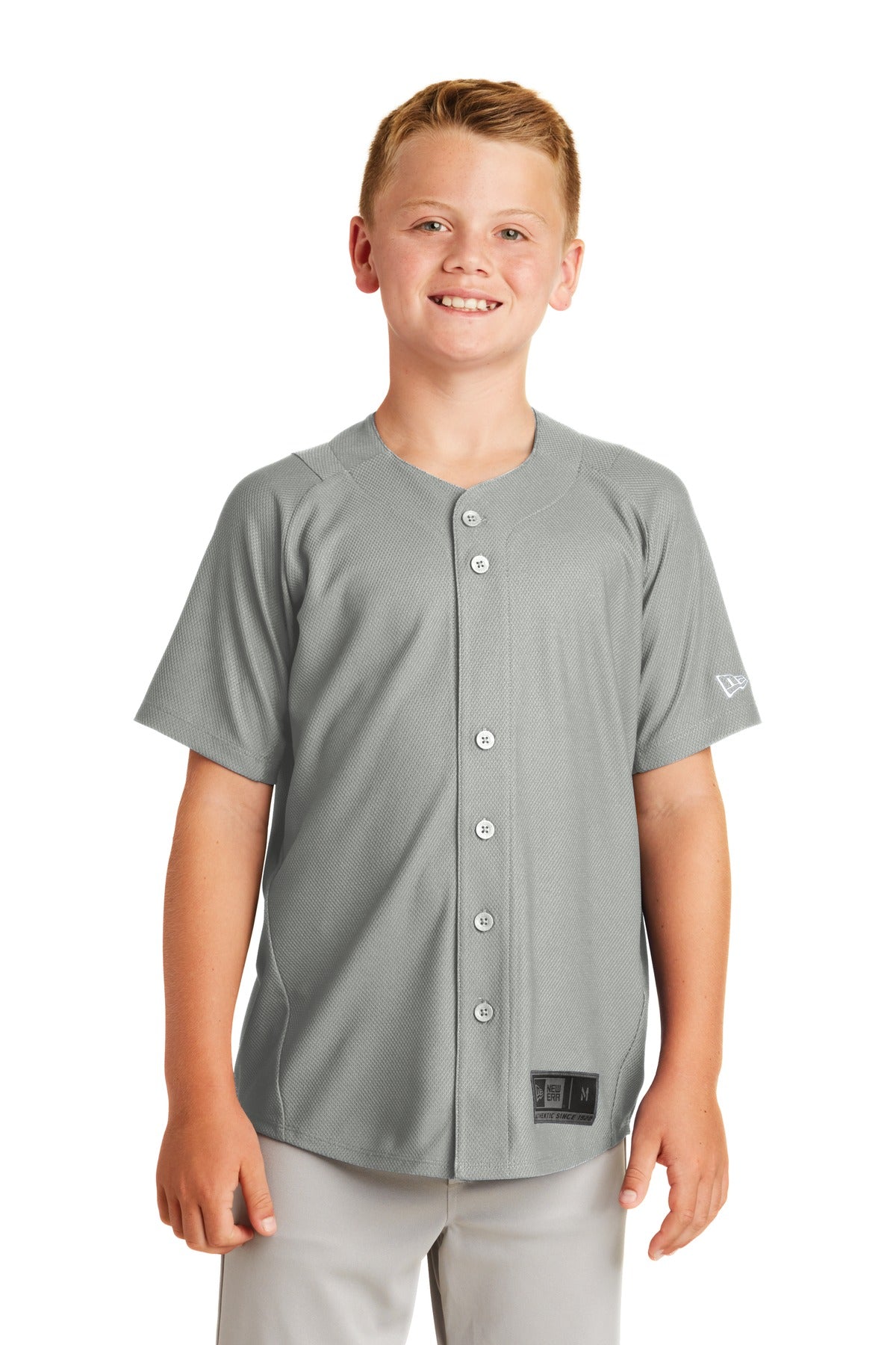 Custom Embroidery - New Era  ®  Youth Diamond Era Full-Button Jersey. YNEA220