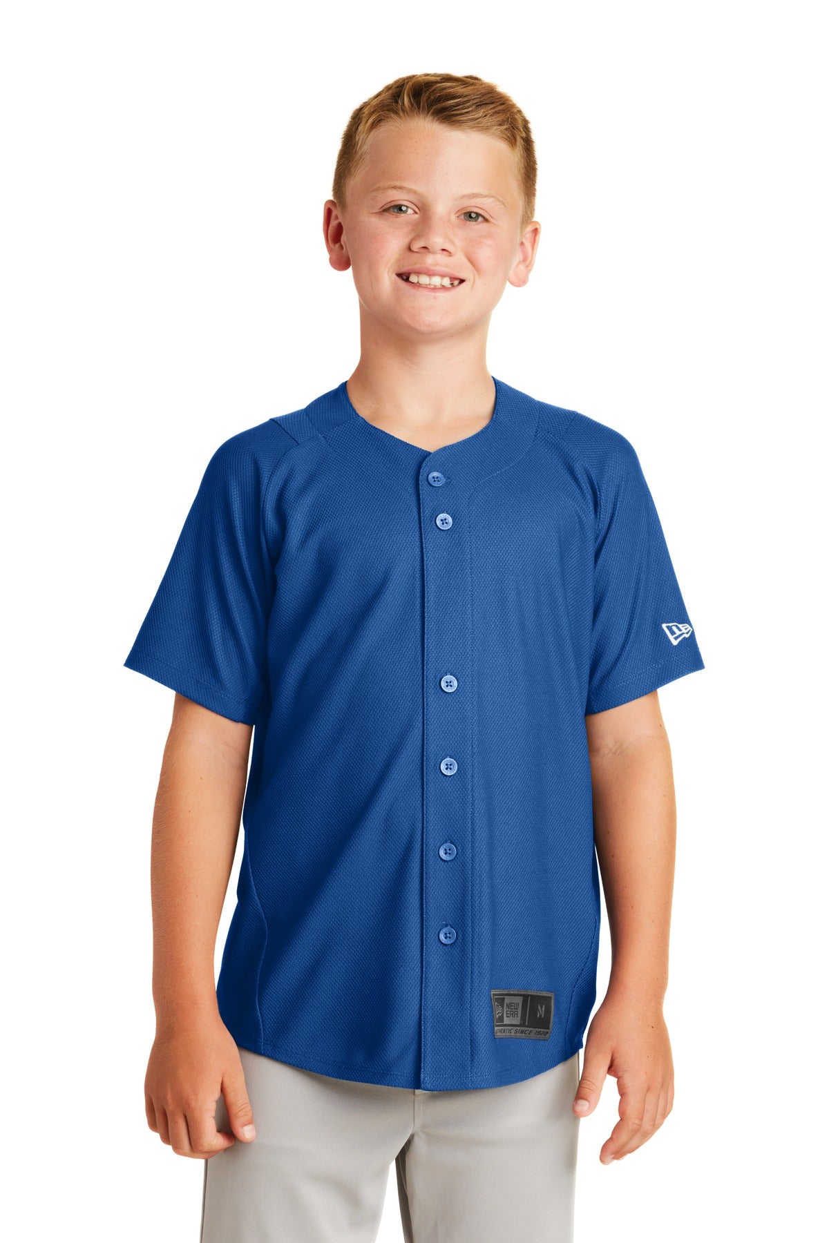 Custom Embroidery - New Era  ®  Youth Diamond Era Full-Button Jersey. YNEA220