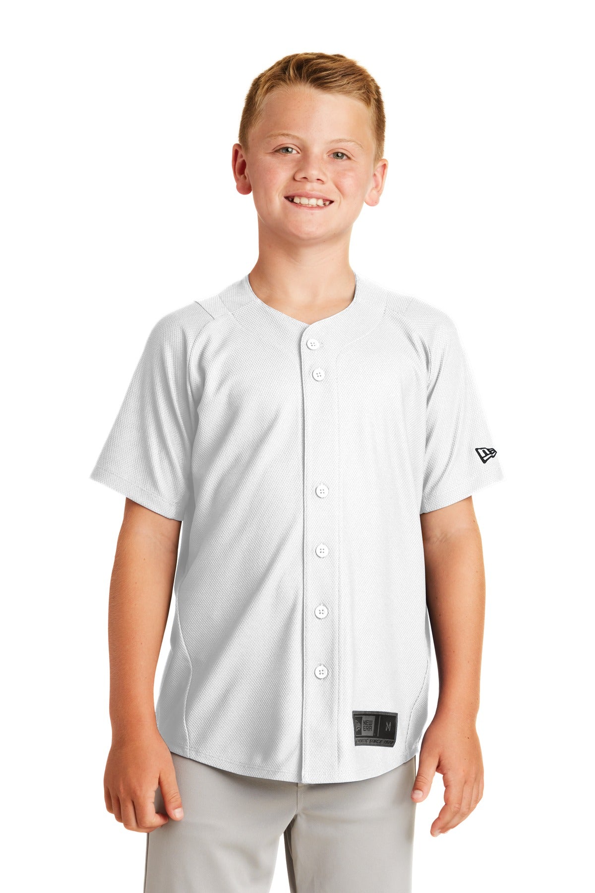Custom Embroidery - New Era  ®  Youth Diamond Era Full-Button Jersey. YNEA220