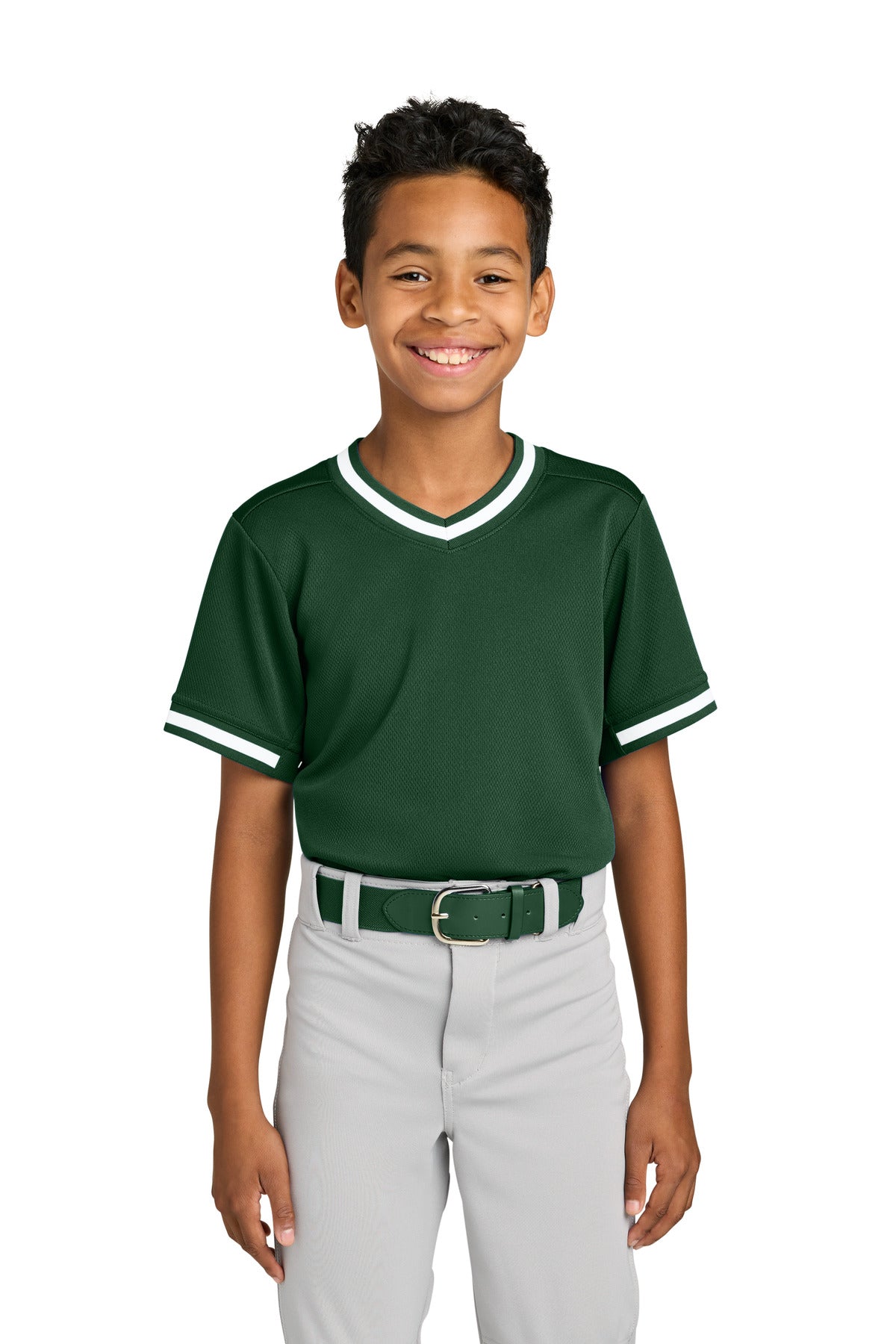 Custom Embroidery or DTF Print - Sport-Tek ®  Youth Tough Mesh V-Neck Baseball Jersey YST221