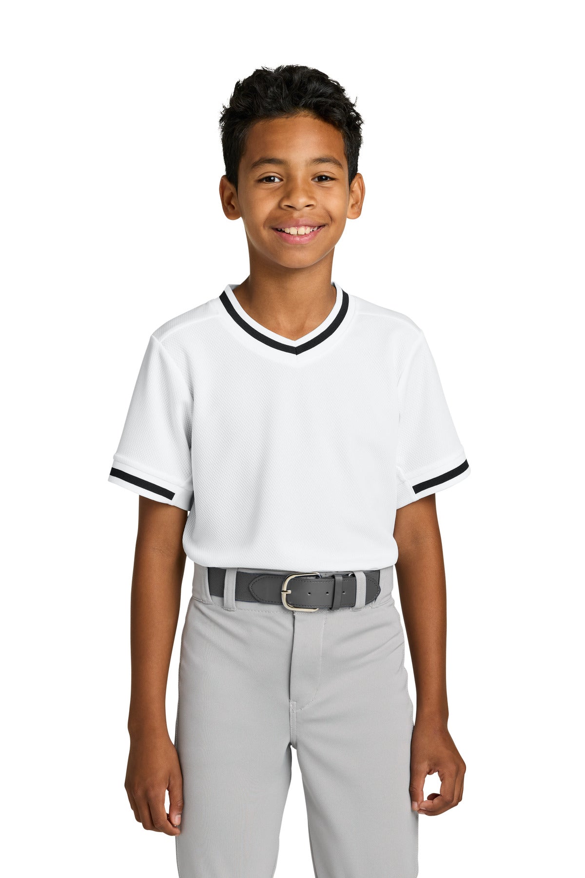 Custom Embroidery or DTF Print - Sport-Tek ®  Youth Tough Mesh V-Neck Baseball Jersey YST221