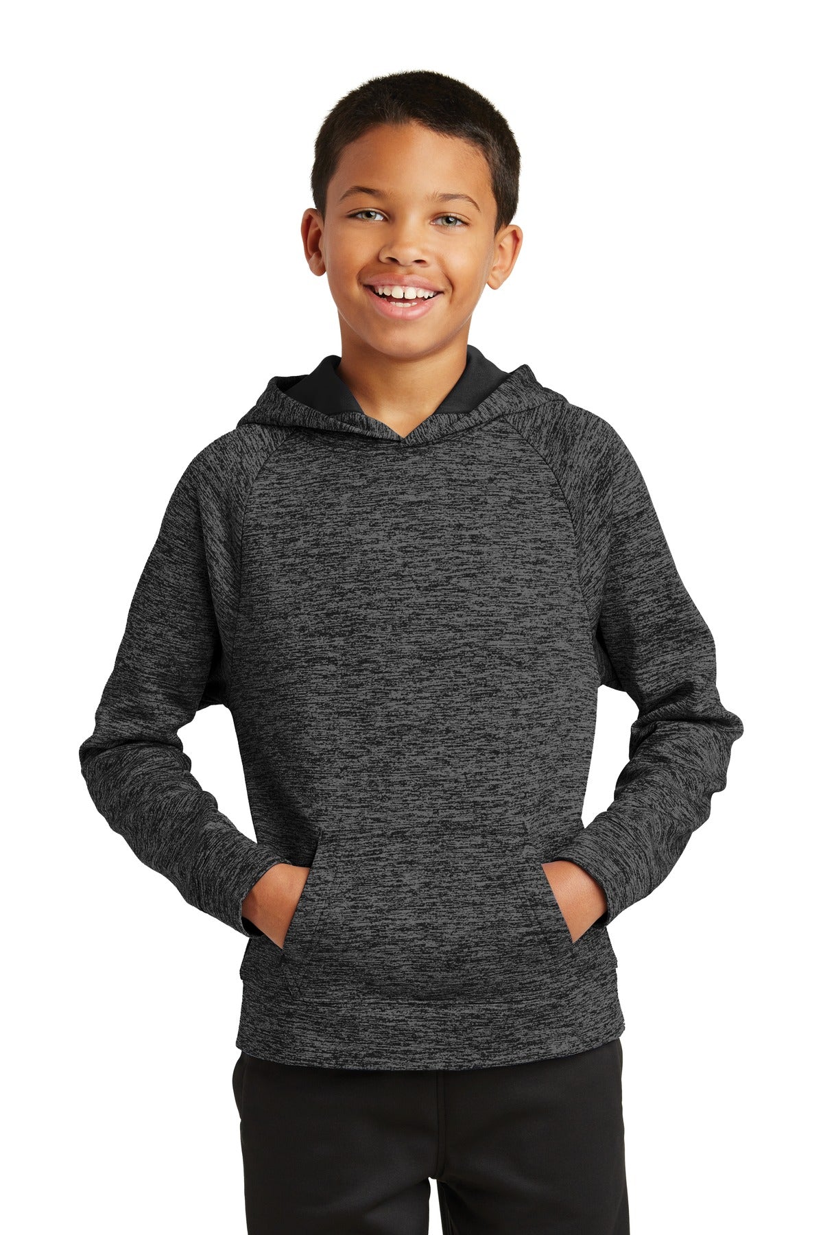 Custom Embroidered or DTF Print on Sport-Tek ®  Youth PosiCharge ®  Electric Heather Fleece Hooded Pullover. YST225