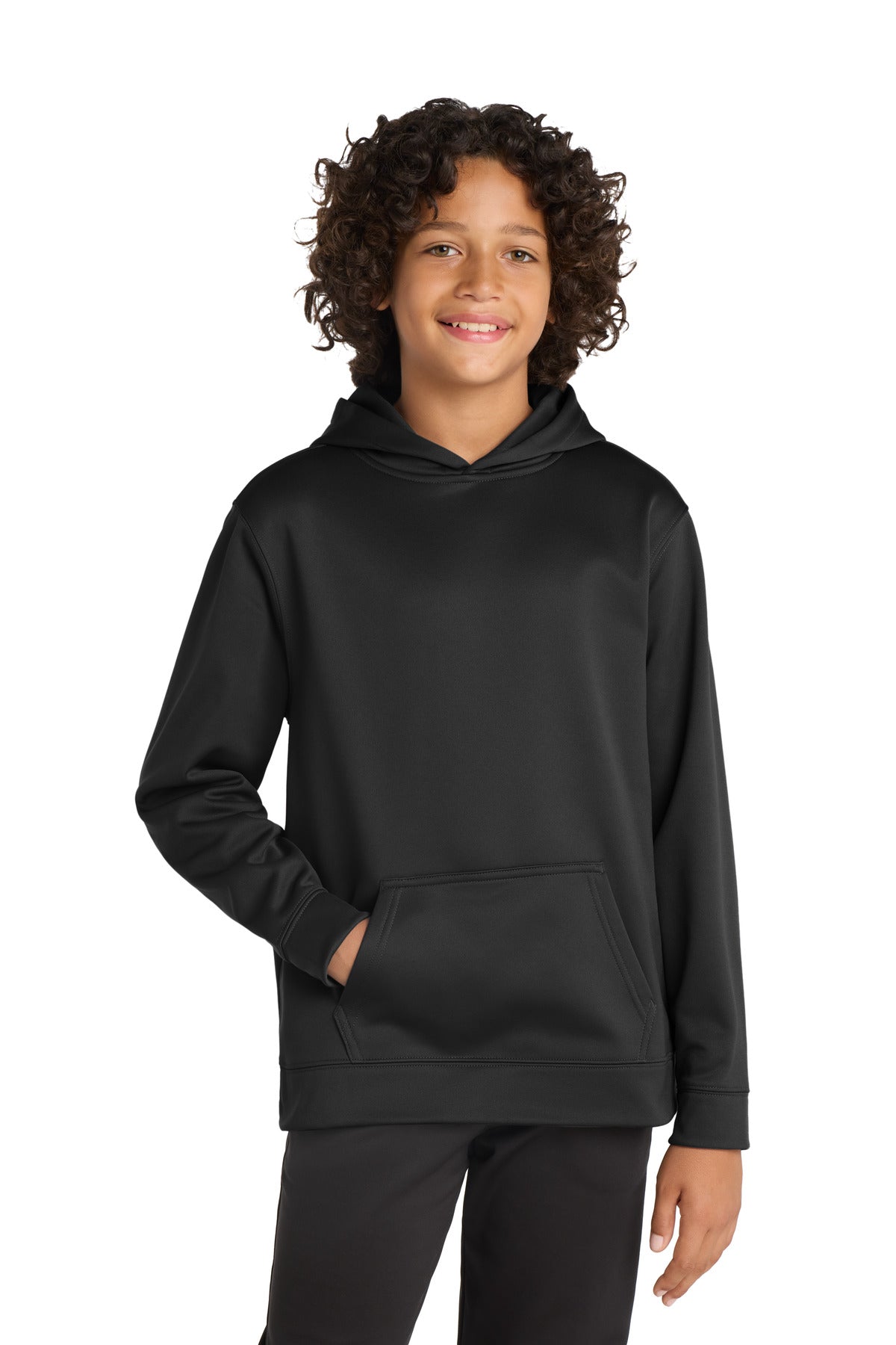 Custom Embroidery or DTF Print - Sport-Tek ®  Youth Sport-Wick ®  Fleece Hooded Pullover. YST244