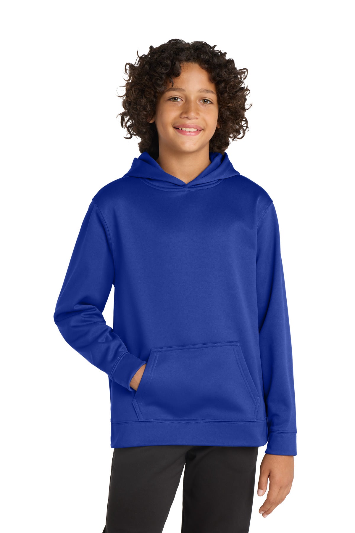 Custom Embroidery or DTF Print - Sport-Tek ®  Youth Sport-Wick ®  Fleece Hooded Pullover. YST244