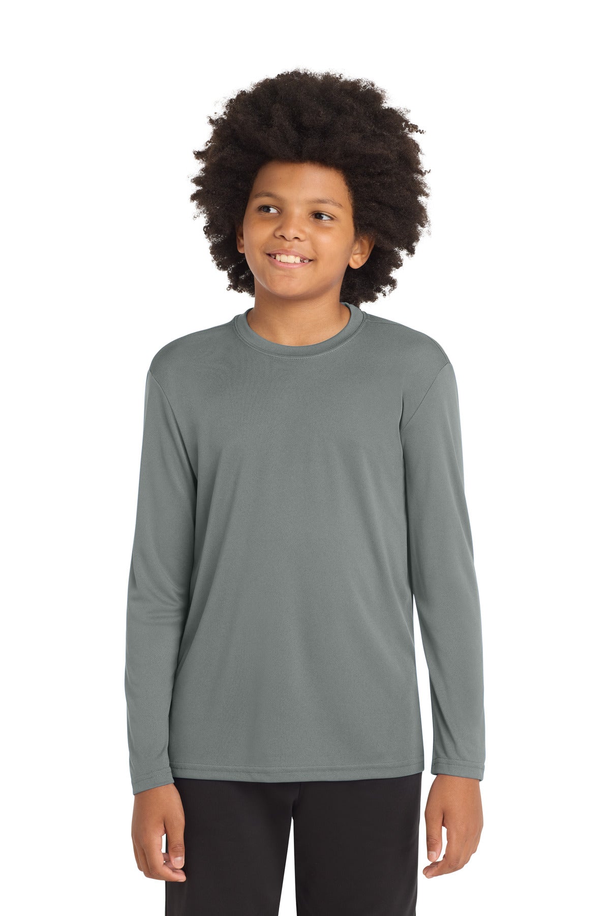 Custom Embroidery or DTF Print - Sport-Tek ®  Youth Long Sleeve PosiCharge ®  Competitor™ Tee. YST350LS