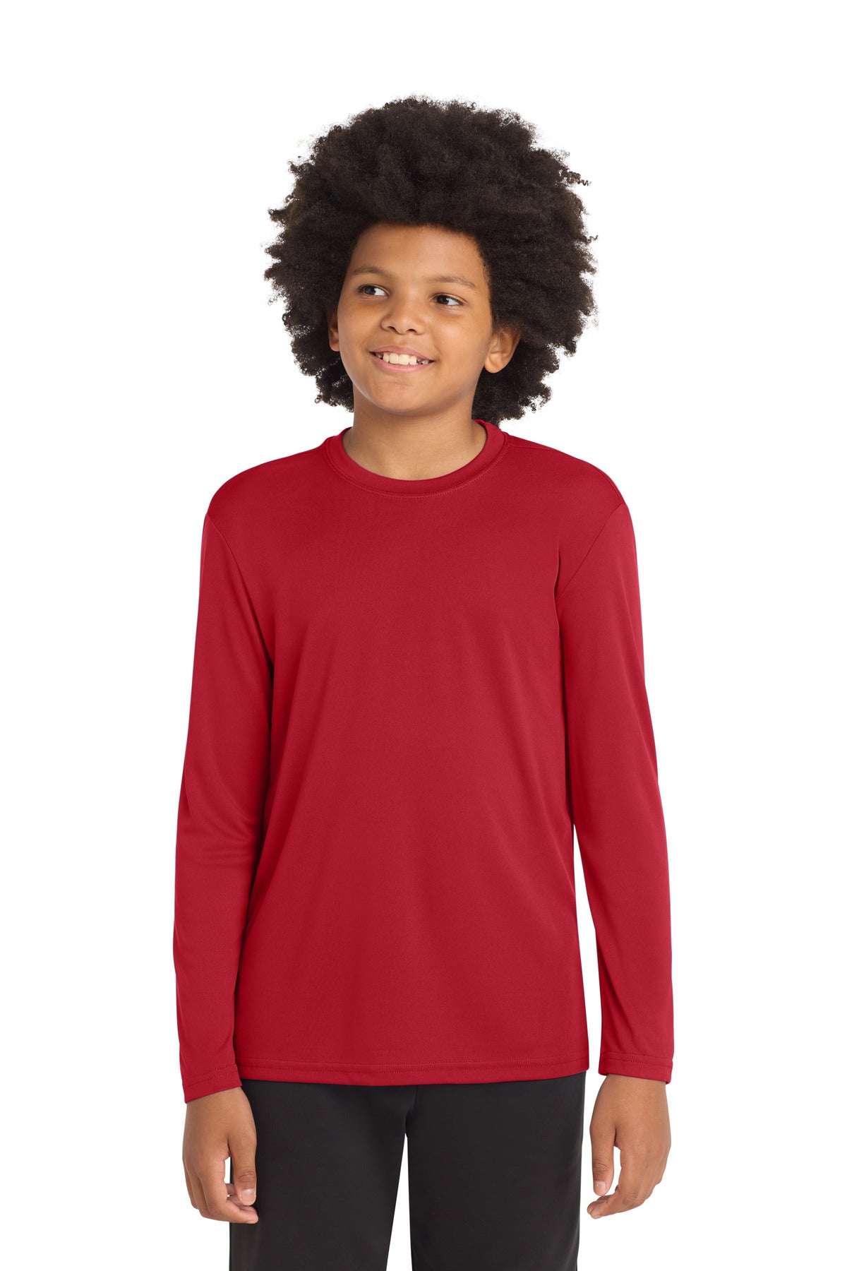 Custom Embroidery or DTF Print - Sport-Tek ®  Youth Long Sleeve PosiCharge ®  Competitor™ Tee. YST350LS