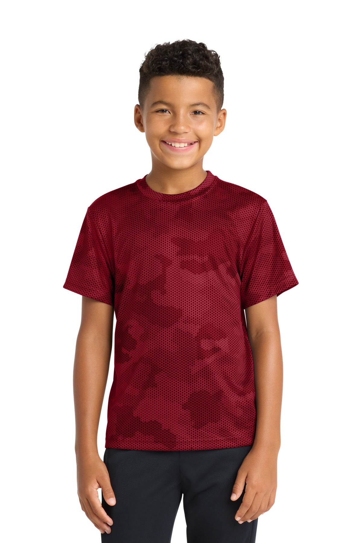 Custom Embroidery or DTF Print - Sport-Tek ®  Youth CamoHex Tee. YST370