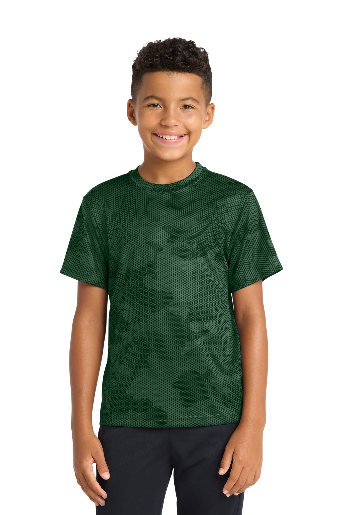 Custom Embroidery or DTF Print - Sport-Tek ®  Youth CamoHex Tee. YST370