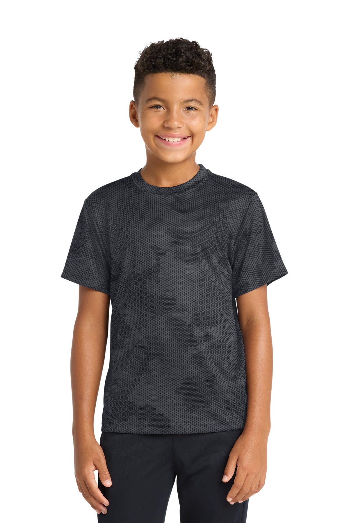 Custom Embroidery or DTF Print - Sport-Tek ®  Youth CamoHex Tee. YST370