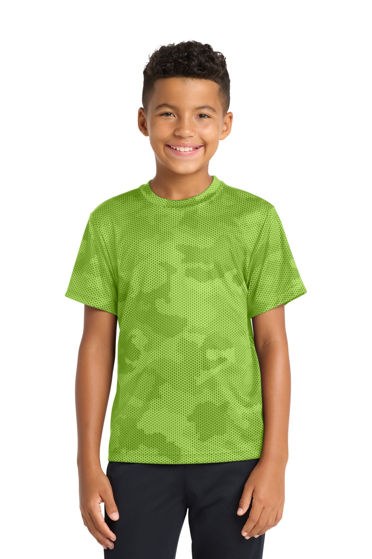 Custom Embroidery or DTF Print - Sport-Tek ®  Youth CamoHex Tee. YST370