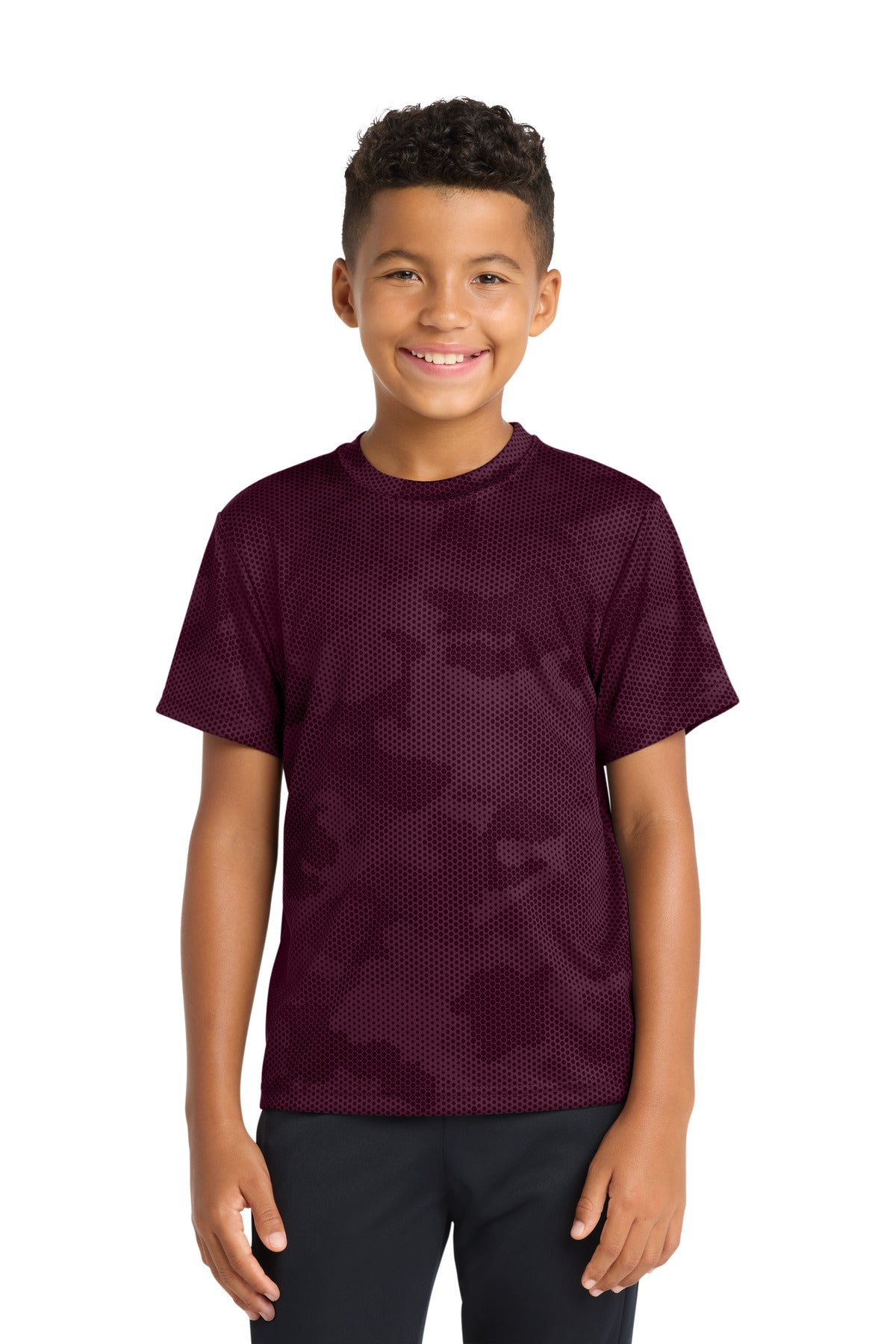 Custom Embroidery or DTF Print - Sport-Tek ®  Youth CamoHex Tee. YST370