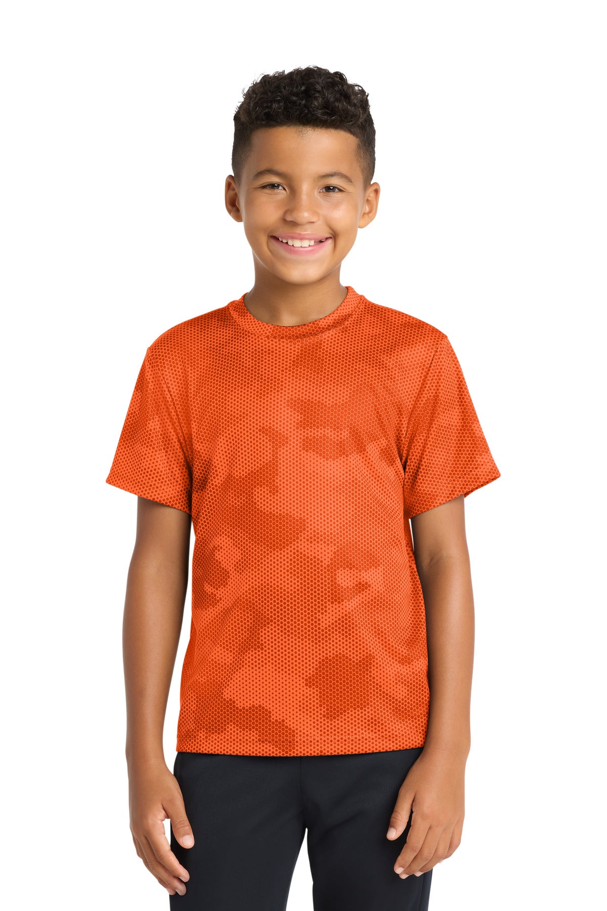Custom Embroidery or DTF Print - Sport-Tek ®  Youth CamoHex Tee. YST370