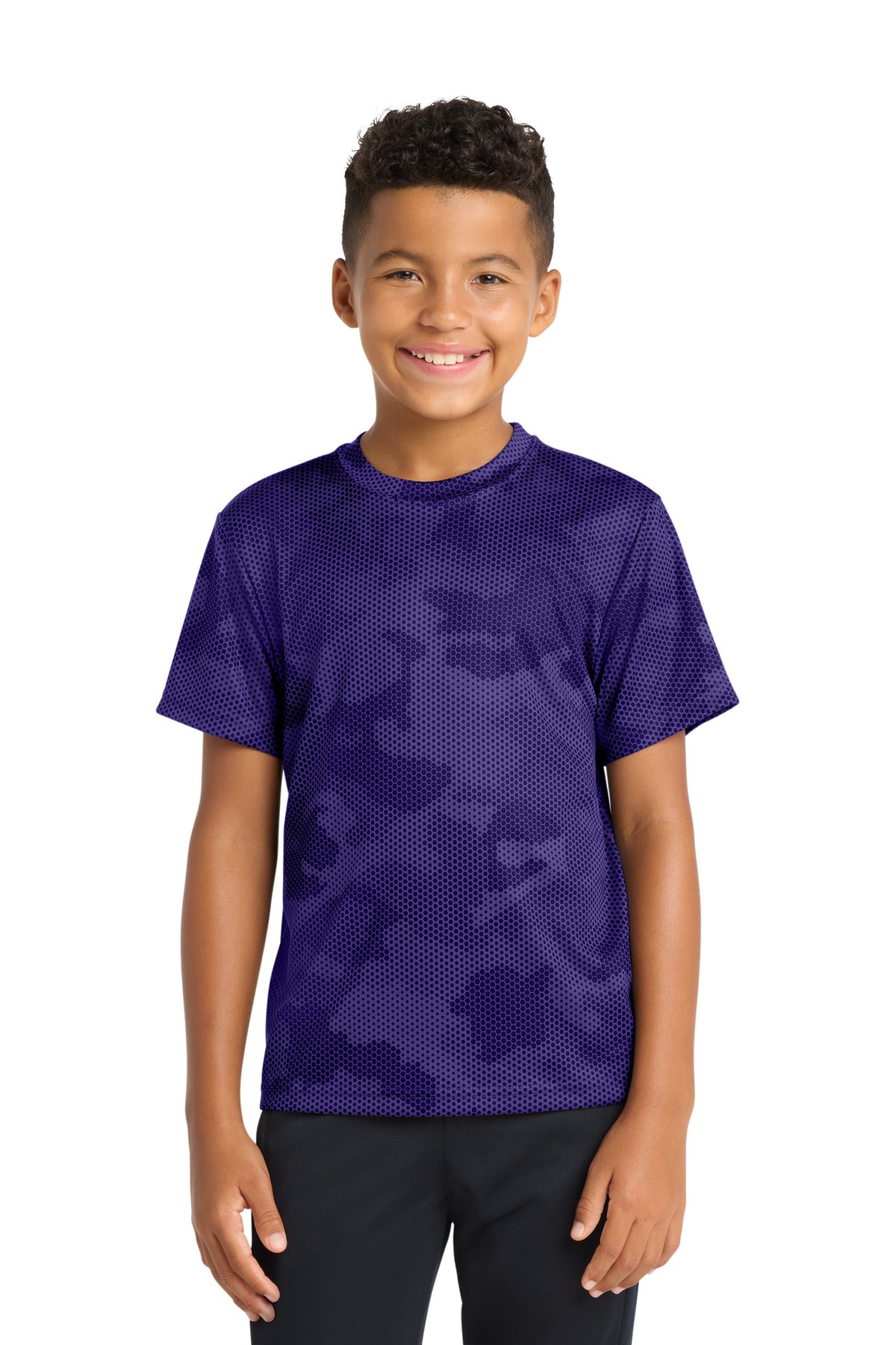 Custom Embroidery or DTF Print - Sport-Tek ®  Youth CamoHex Tee. YST370