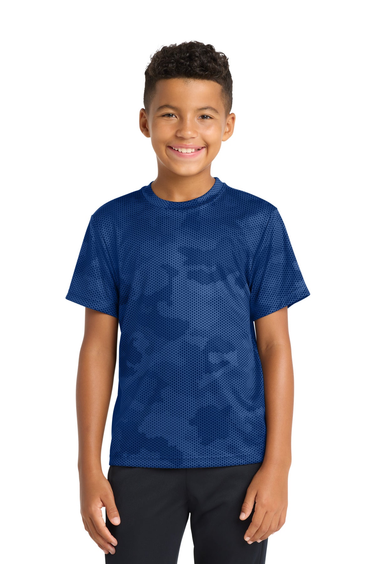 Custom Embroidery or DTF Print - Sport-Tek ®  Youth CamoHex Tee. YST370