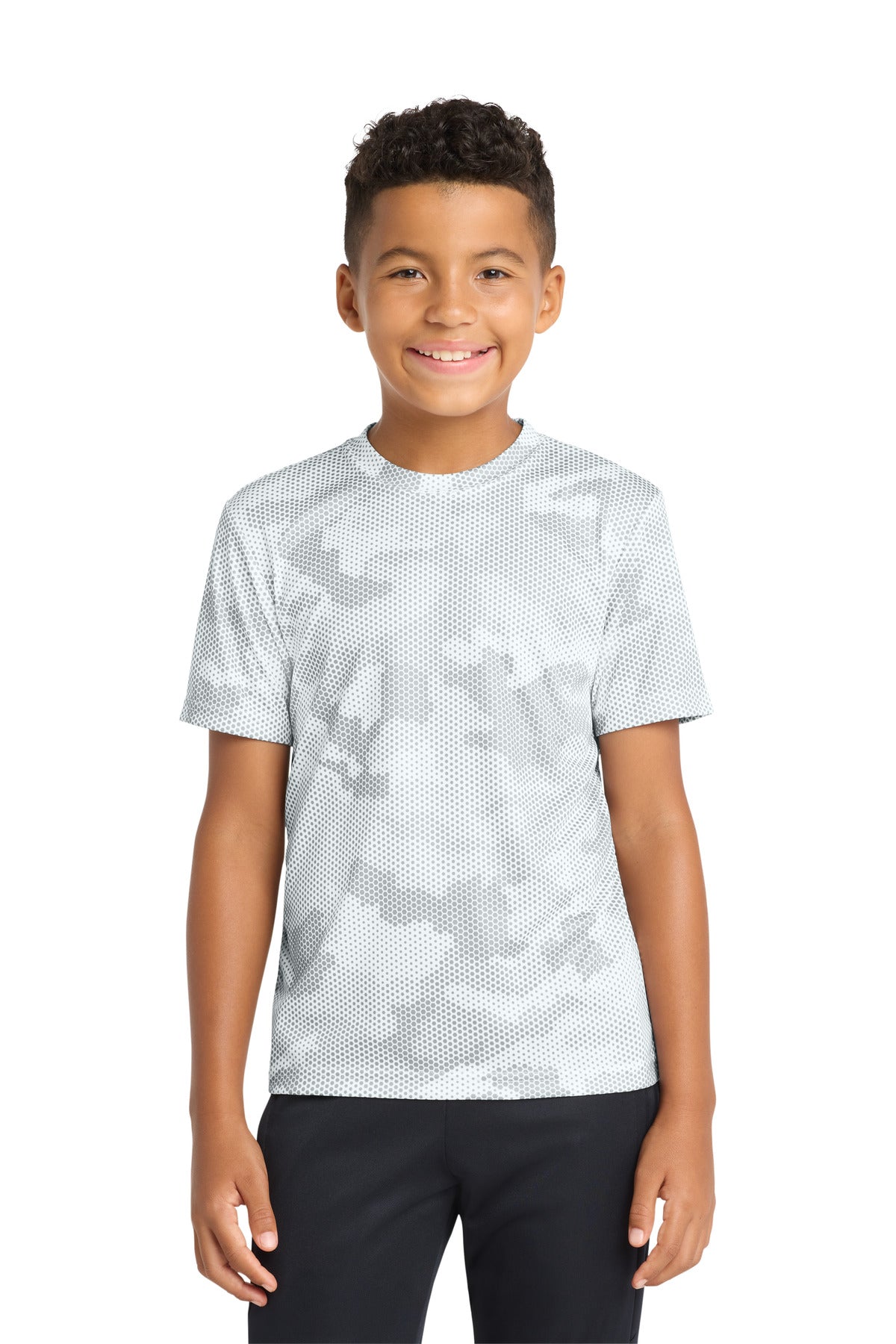 Custom Embroidery or DTF Print - Sport-Tek ®  Youth CamoHex Tee. YST370