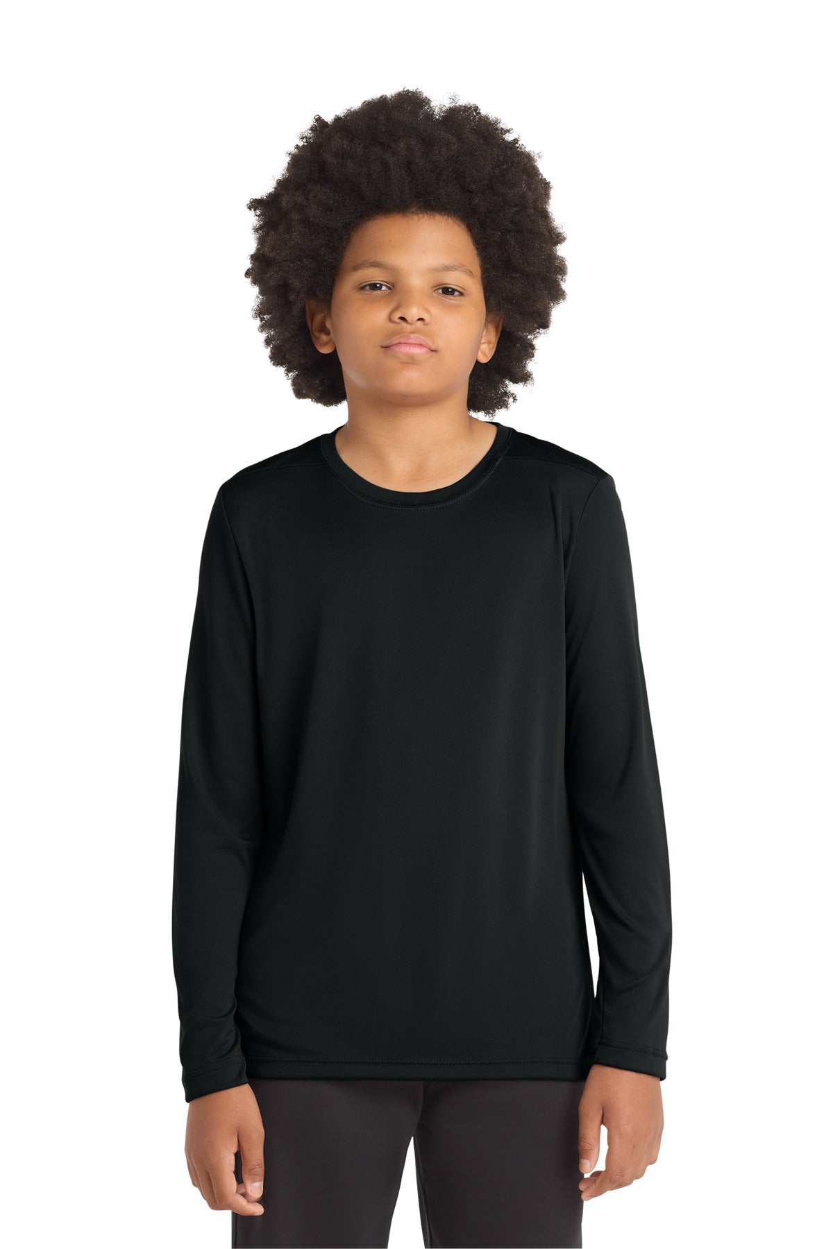 Custom Embroidery or DTF Print - Sport-Tek  ®  Youth Posi-UV ®  Pro Long Sleeve Tee. YST420LS
