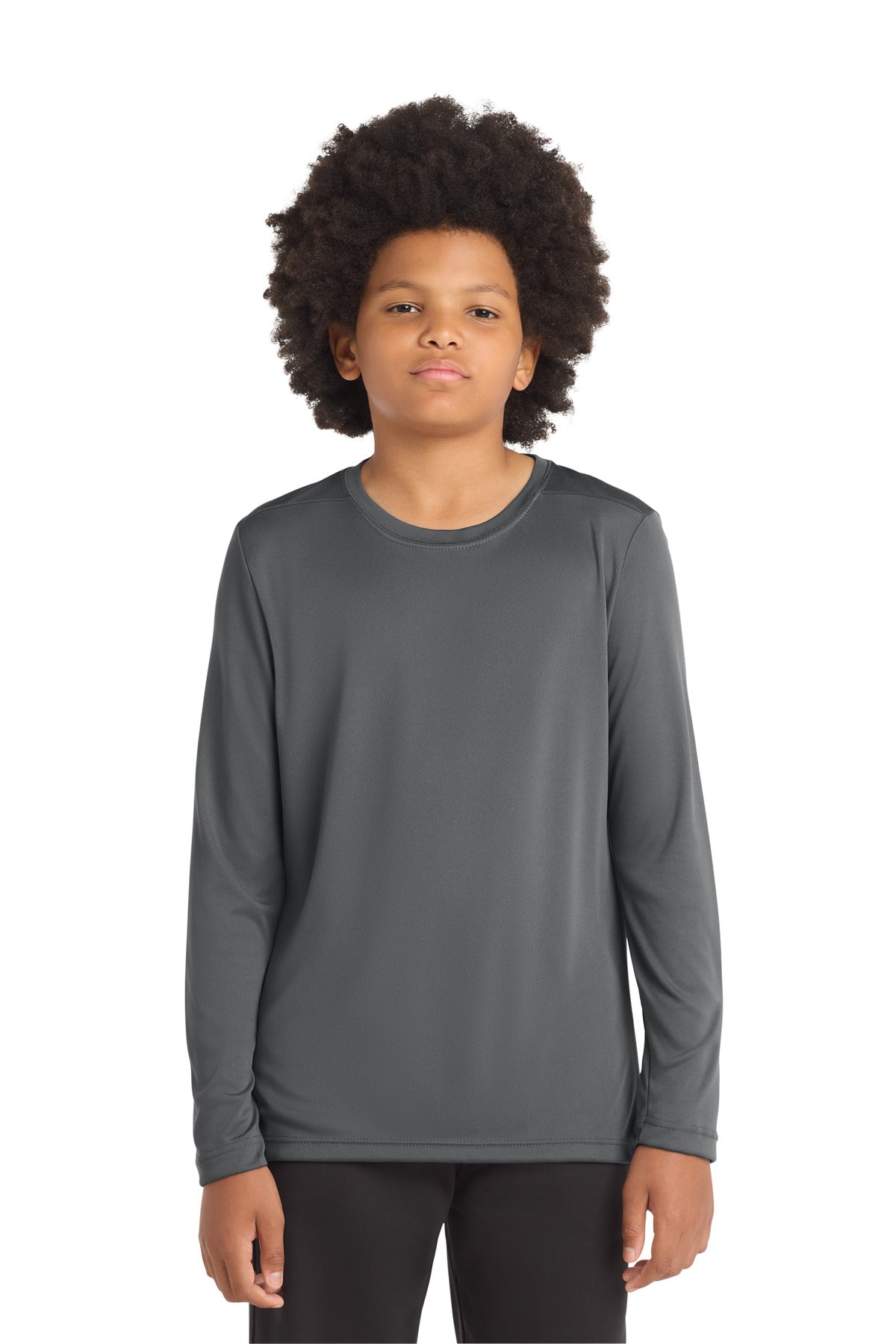 Custom Embroidery or DTF Print - Sport-Tek  ®  Youth Posi-UV ®  Pro Long Sleeve Tee. YST420LS
