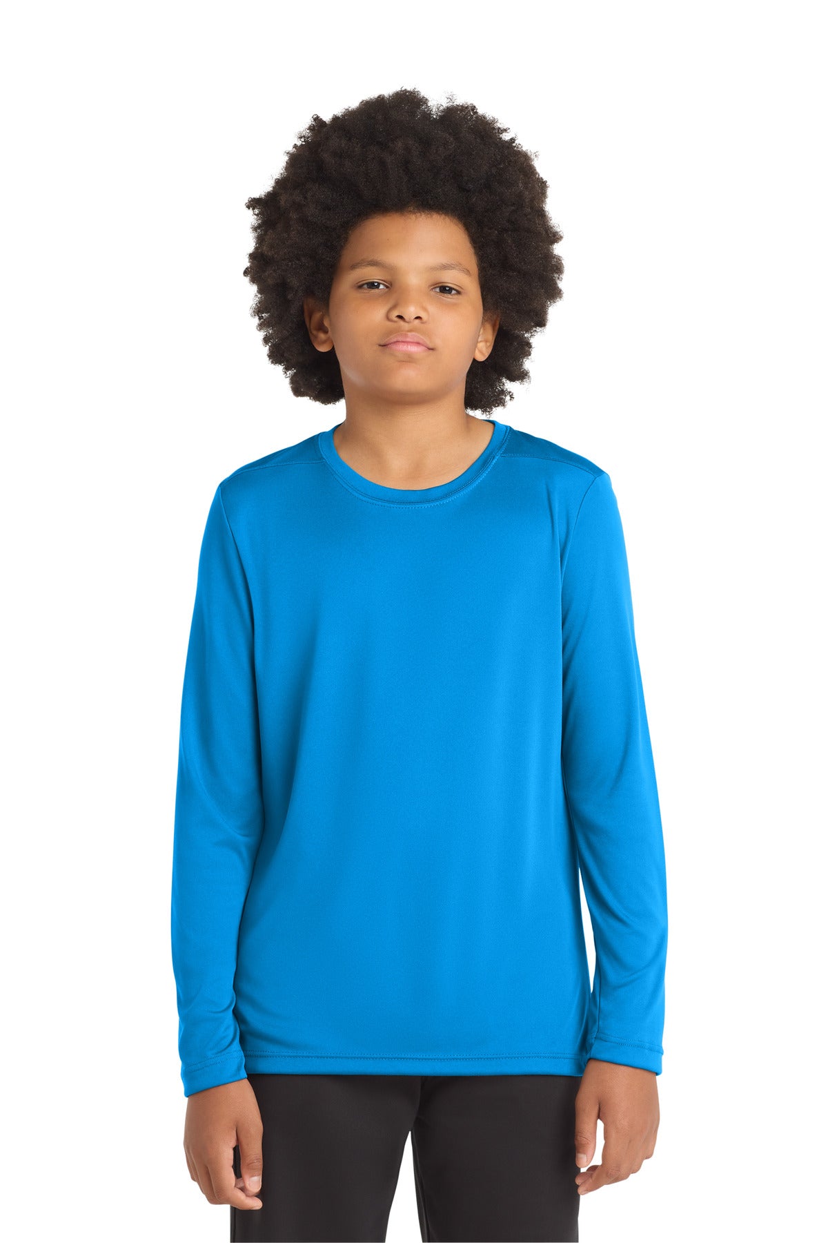 Custom Embroidery or DTF Print - Sport-Tek  ®  Youth Posi-UV ®  Pro Long Sleeve Tee. YST420LS