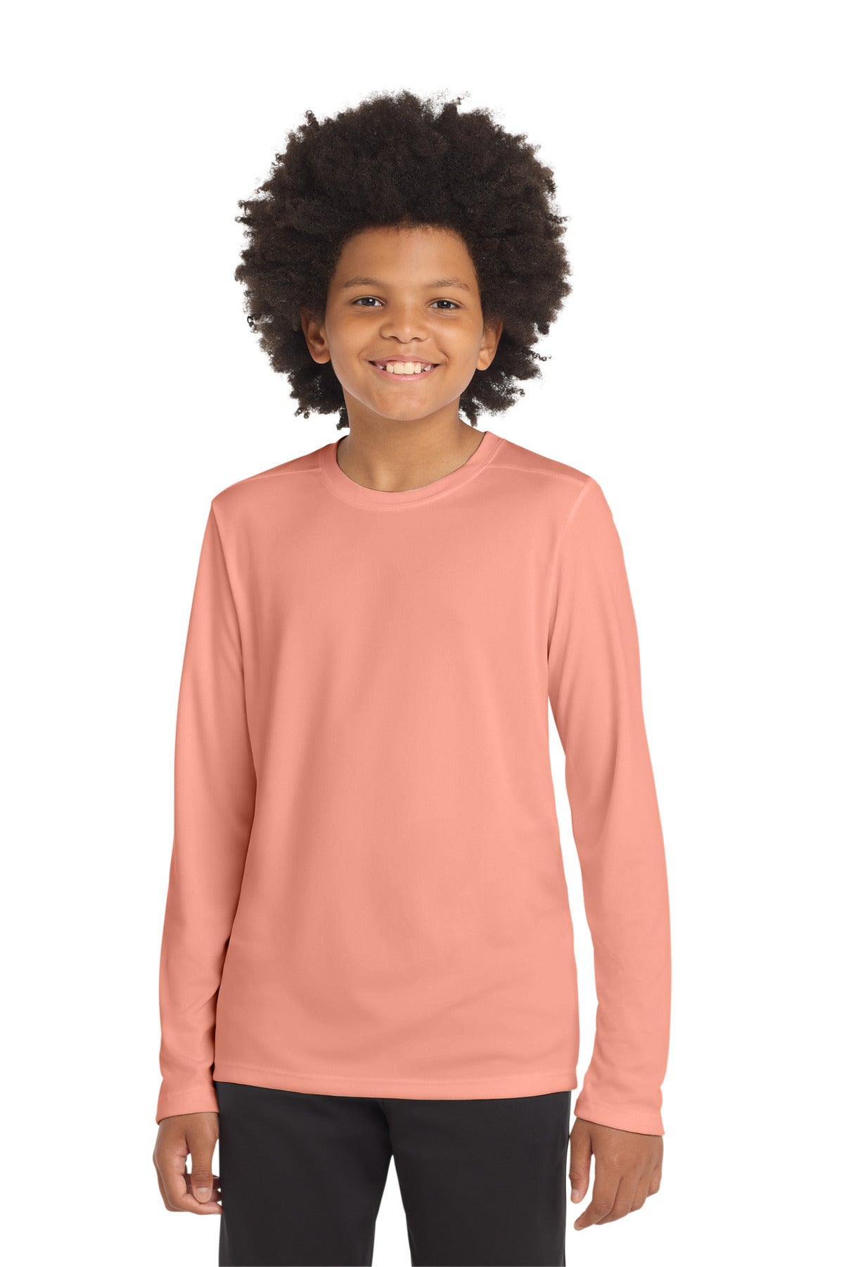 Custom Embroidery or DTF Print - Sport-Tek  ®  Youth Posi-UV ®  Pro Long Sleeve Tee. YST420LS