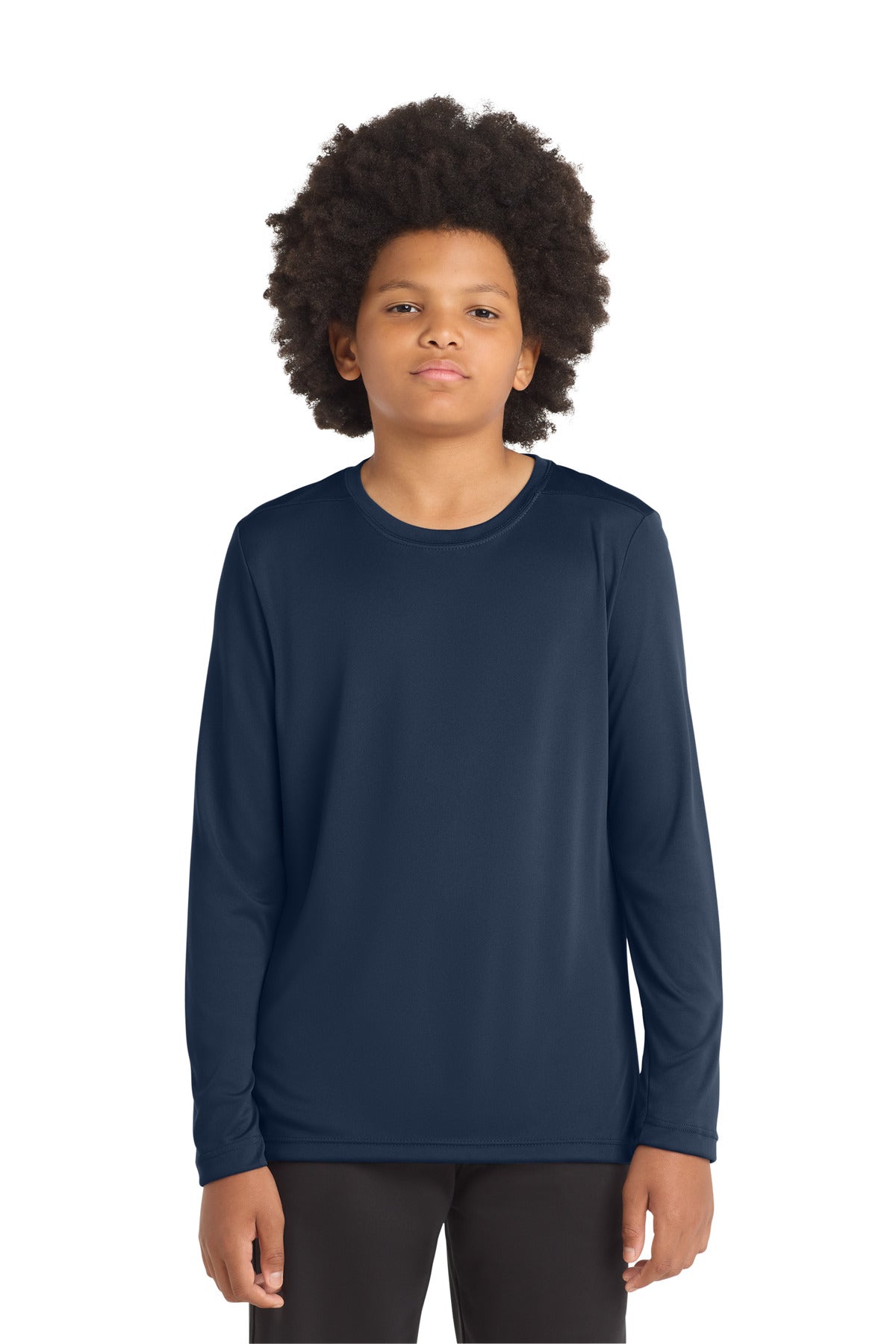 Custom Embroidery or DTF Print - Sport-Tek  ®  Youth Posi-UV ®  Pro Long Sleeve Tee. YST420LS