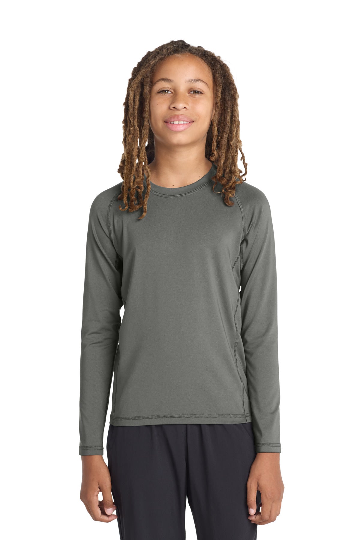 Custom Embroidery or DTF Print - Sport-Tek  ®  Youth Long Sleeve Rashguard Tee. YST470LS