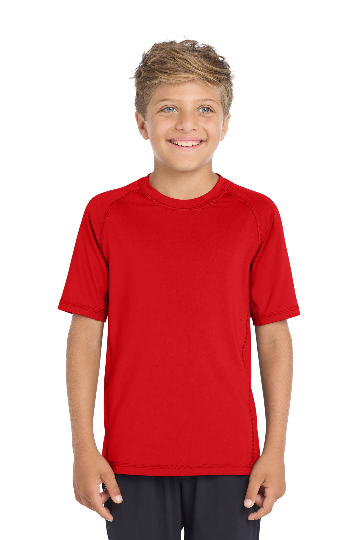 Custom Embroidery or DTF Print - Sport-Tek  ®  Youth Rashguard Tee. YST470