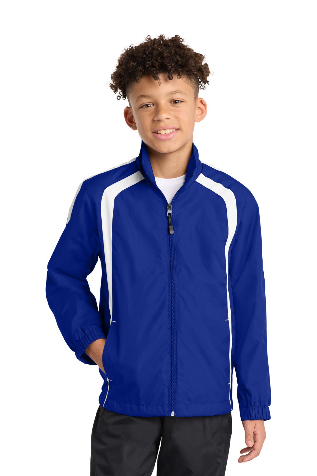 Custom Embroidery or DTF Print - Sport-Tek ®  Youth Colorblock Raglan Jacket. YST60