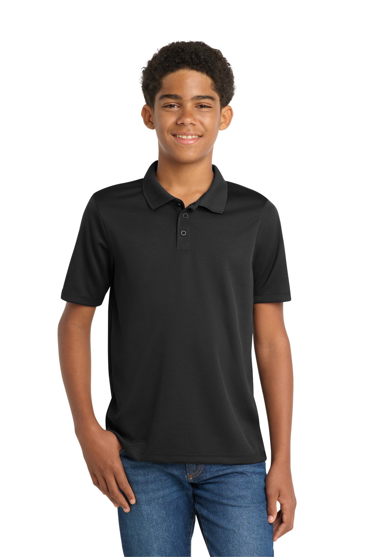 Custom Embroidery or DTF Print - Sport-Tek ®  Youth PosiCharge ®  RacerMesh ®  Polo. YST640