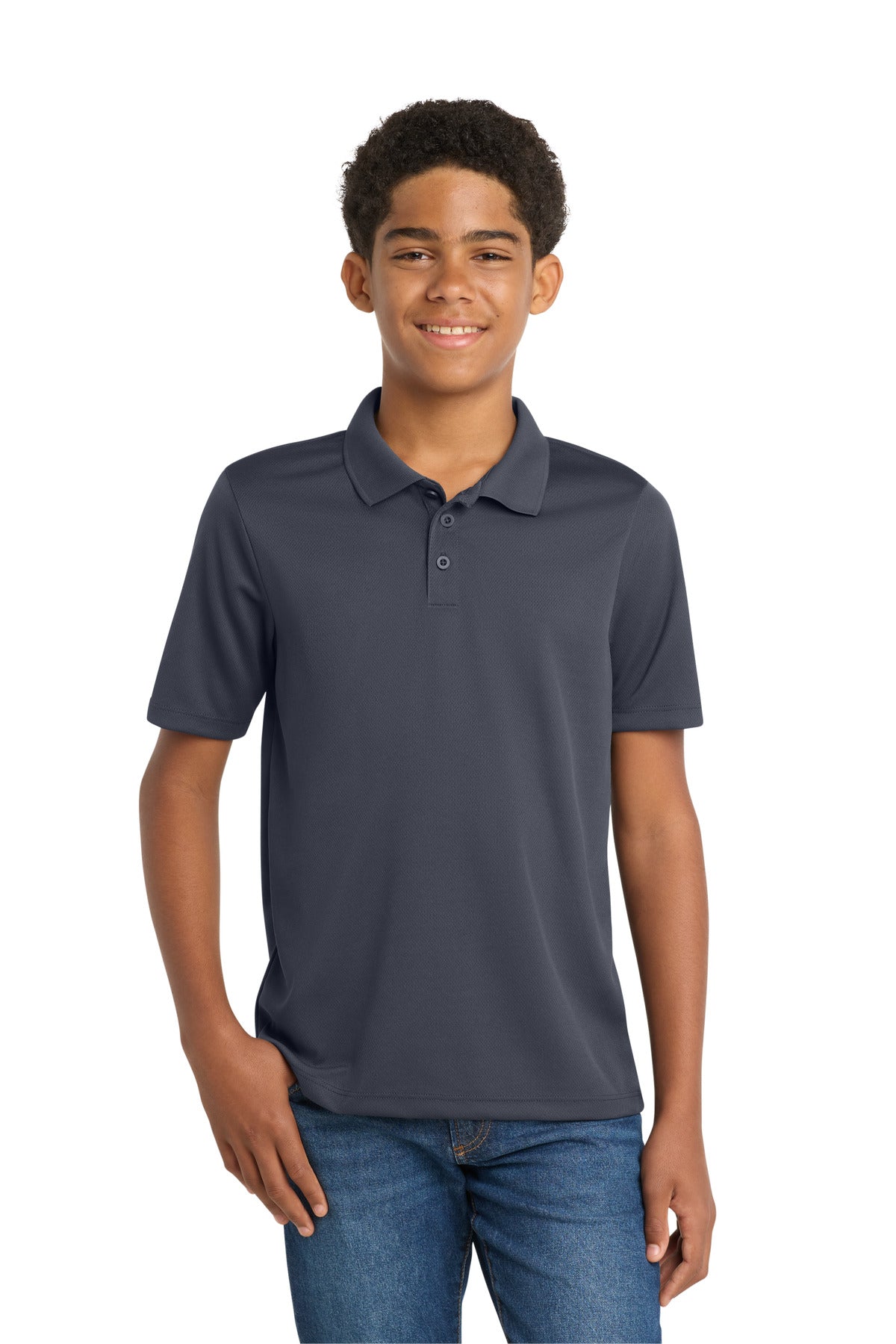Custom Embroidery or DTF Print - Sport-Tek ®  Youth PosiCharge ®  RacerMesh ®  Polo. YST640
