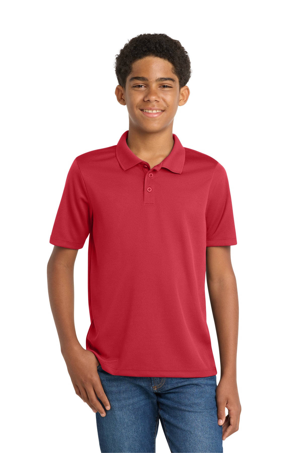 Custom Embroidery or DTF Print - Sport-Tek ®  Youth PosiCharge ®  RacerMesh ®  Polo. YST640