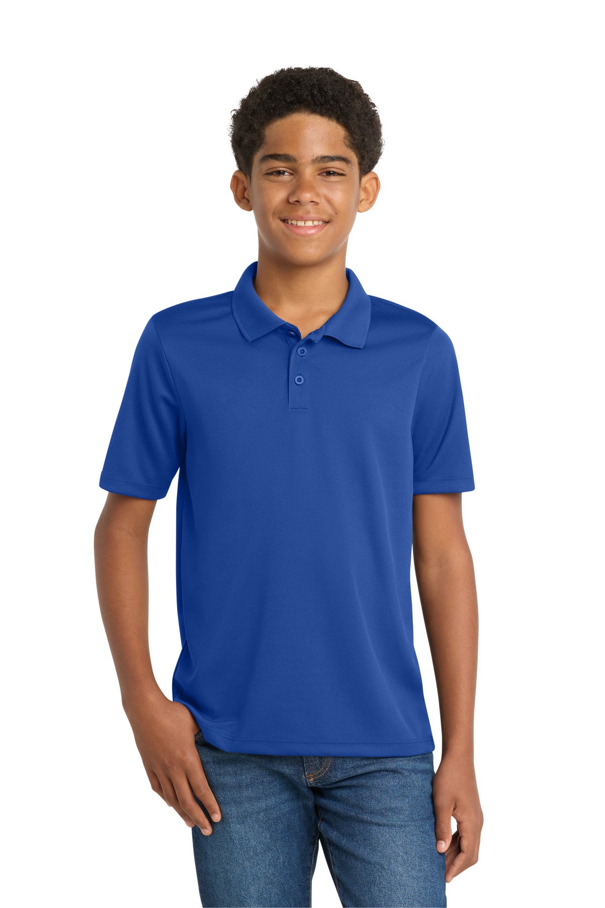 Custom Embroidery or DTF Print - Sport-Tek ®  Youth PosiCharge ®  RacerMesh ®  Polo. YST640