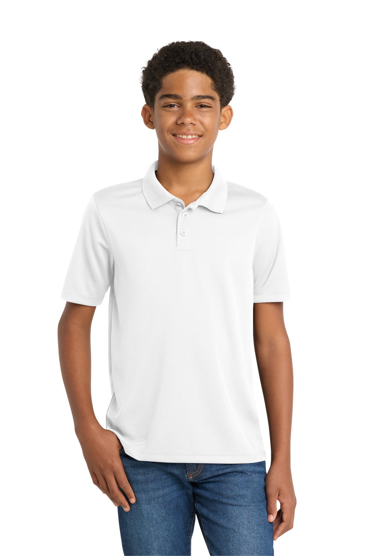 Custom Embroidery or DTF Print - Sport-Tek ®  Youth PosiCharge ®  RacerMesh ®  Polo. YST640
