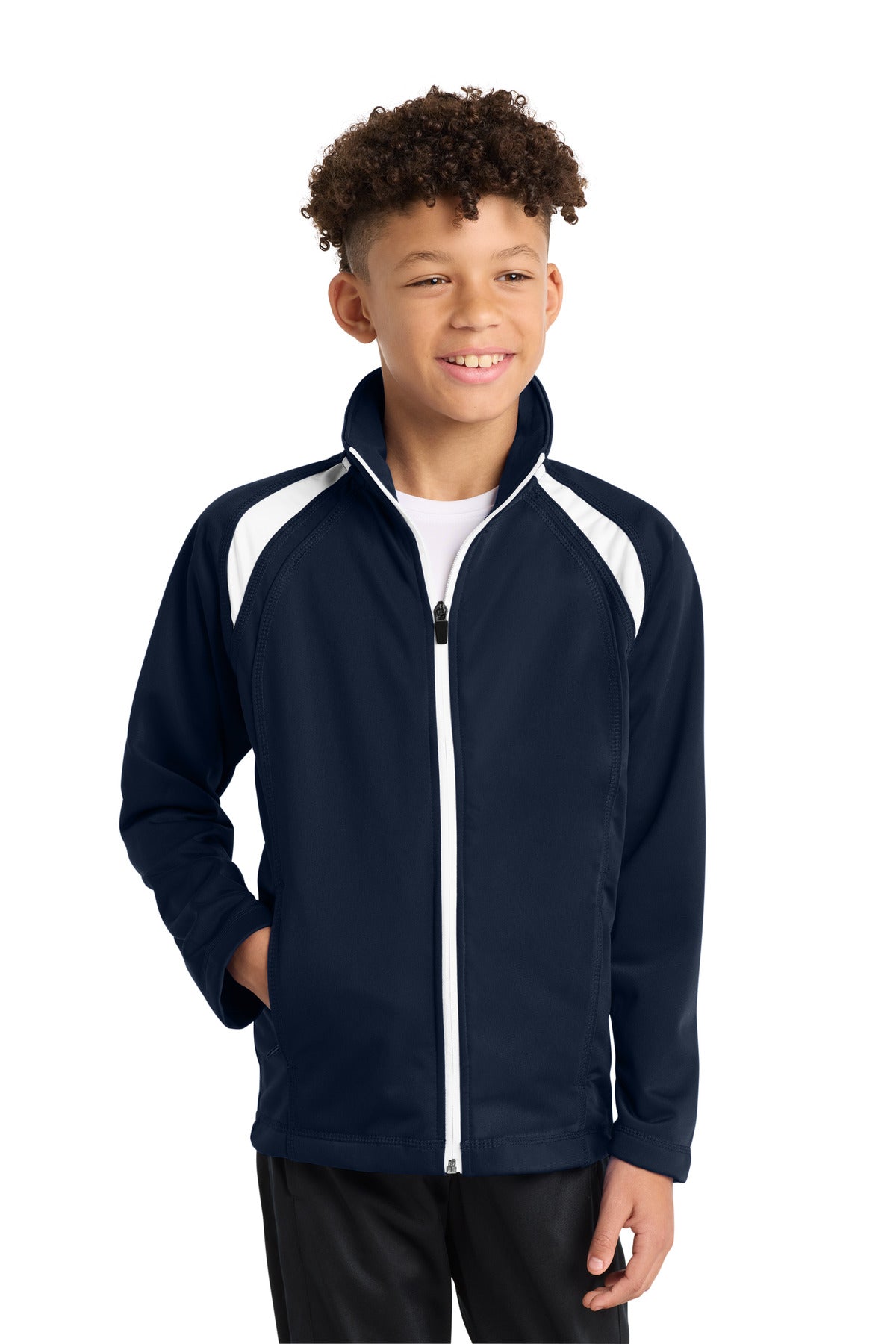 Custom Embroidery or DTF Print - Sport-Tek ®  Youth Tricot Track Jacket. YST90