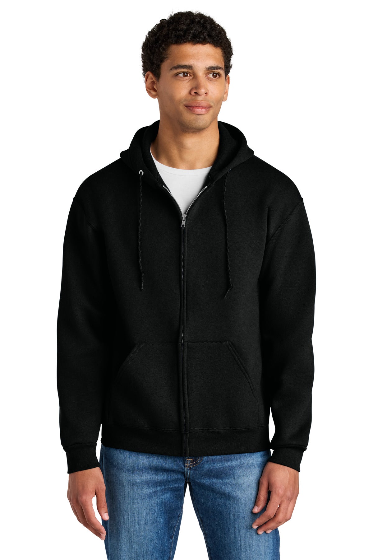 Custom Embroidery or DTF Print - Jerzees Rugged ™  Unisex Full-Zip Hooded Sweatshirt Z12M