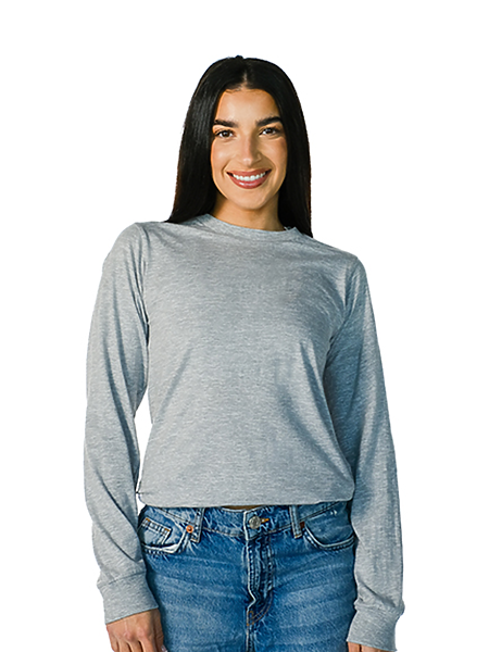 Custom Embroidery - Zuni - Premium Heather Long Sleeve Crew Neck Tee - ZS1006